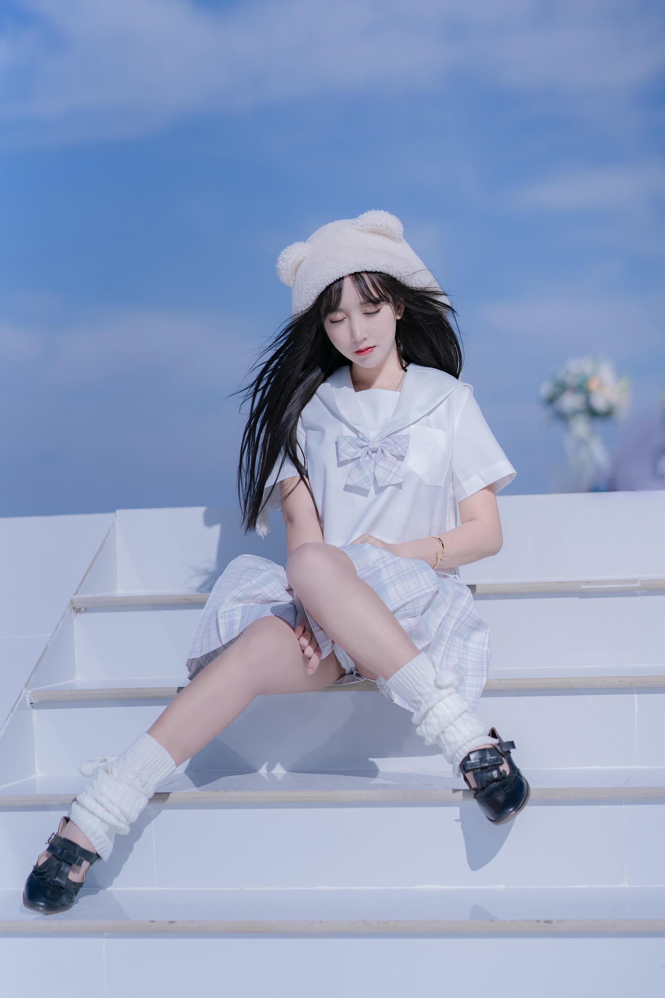 过期米线线喵 NO.070 天台JK [58P-86MB]_第2集