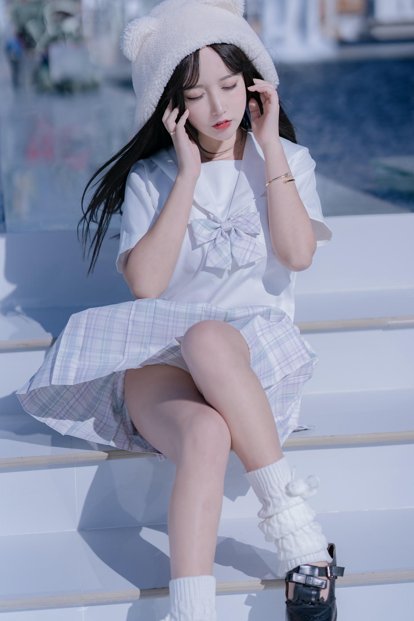 过期米线线喵 NO.070 天台JK [58P-86MB]_第2集