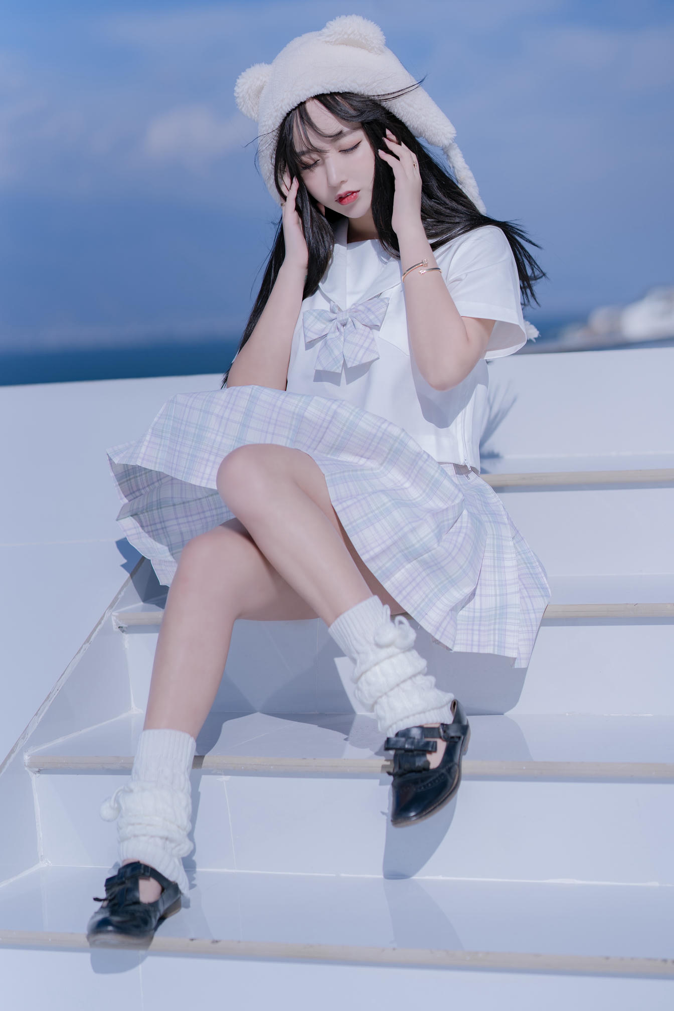 过期米线线喵 NO.070 天台JK [58P-86MB]_第2集