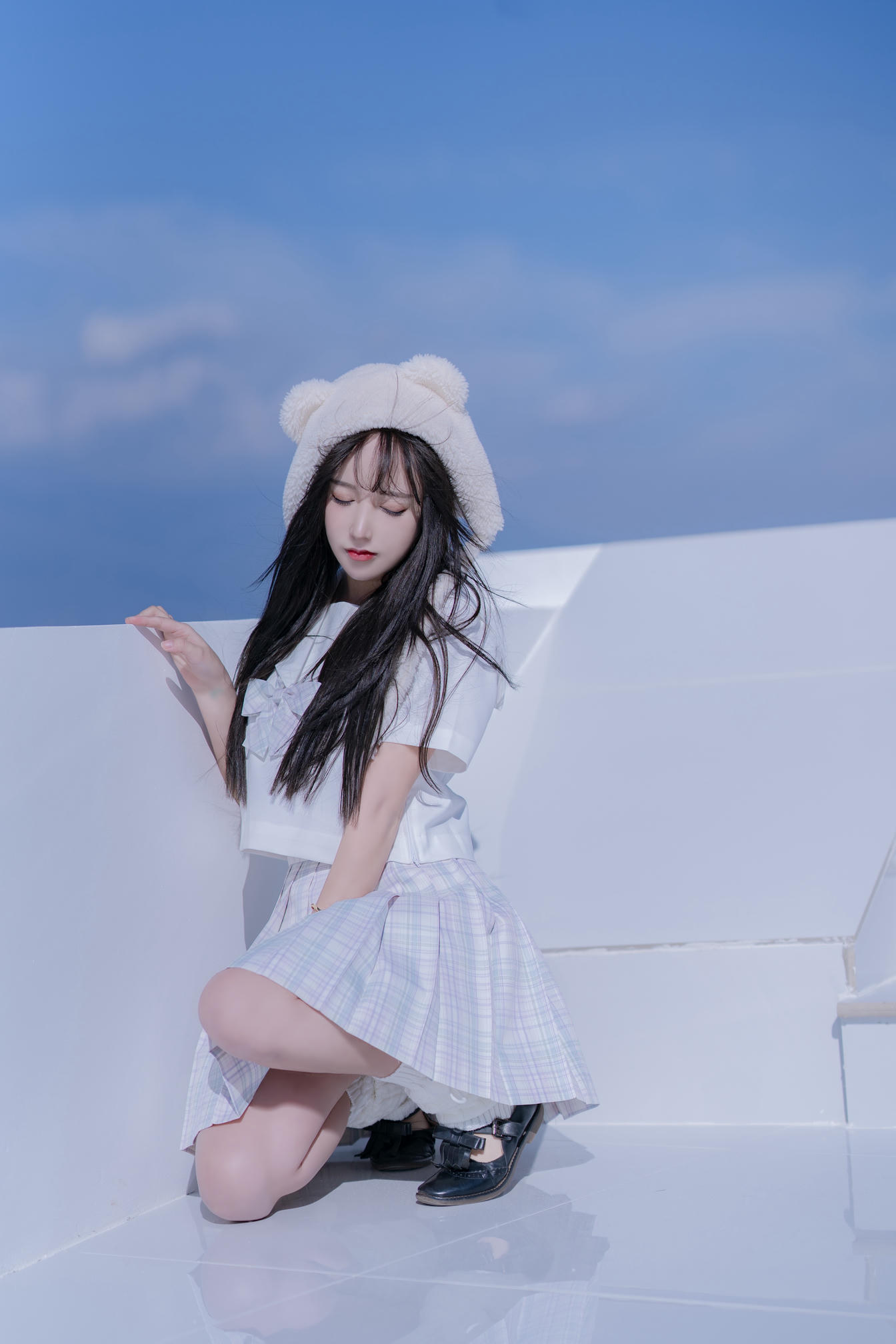 过期米线线喵 NO.070 天台JK [58P-86MB]_第2集