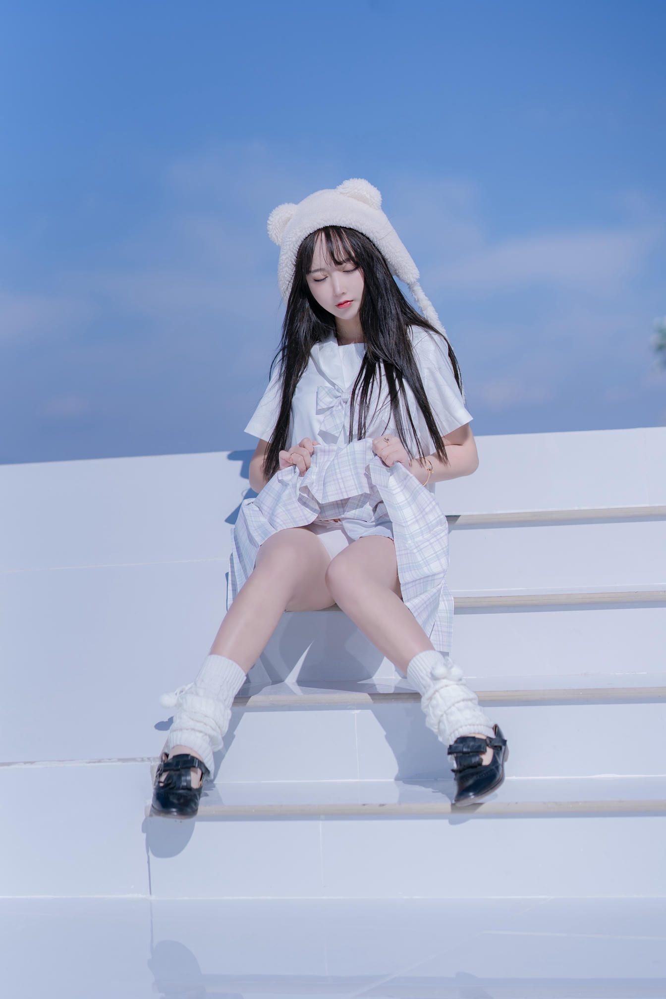 过期米线线喵 NO.070 天台JK [58P-86MB]_第2集