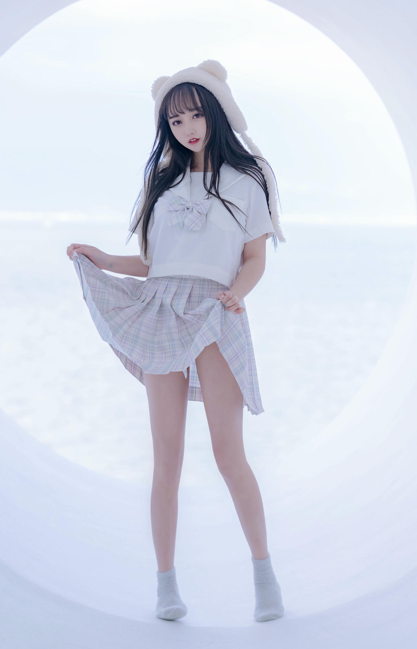 过期米线线喵 NO.070 天台JK [58P-86MB]_第3集