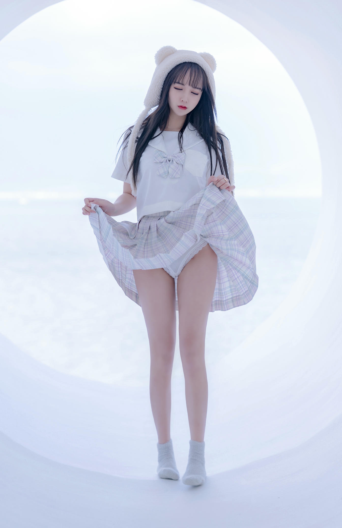 过期米线线喵 NO.070 天台JK [58P-86MB]_第3集