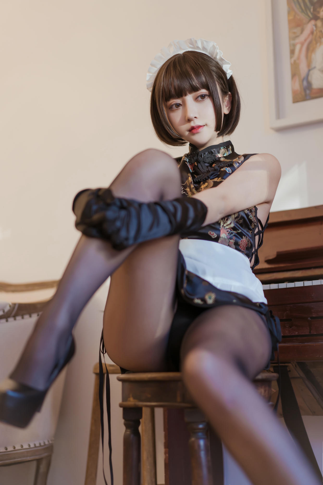 过期米线线喵 NO.089 黑色旗袍 [43P-61MB]_第1集