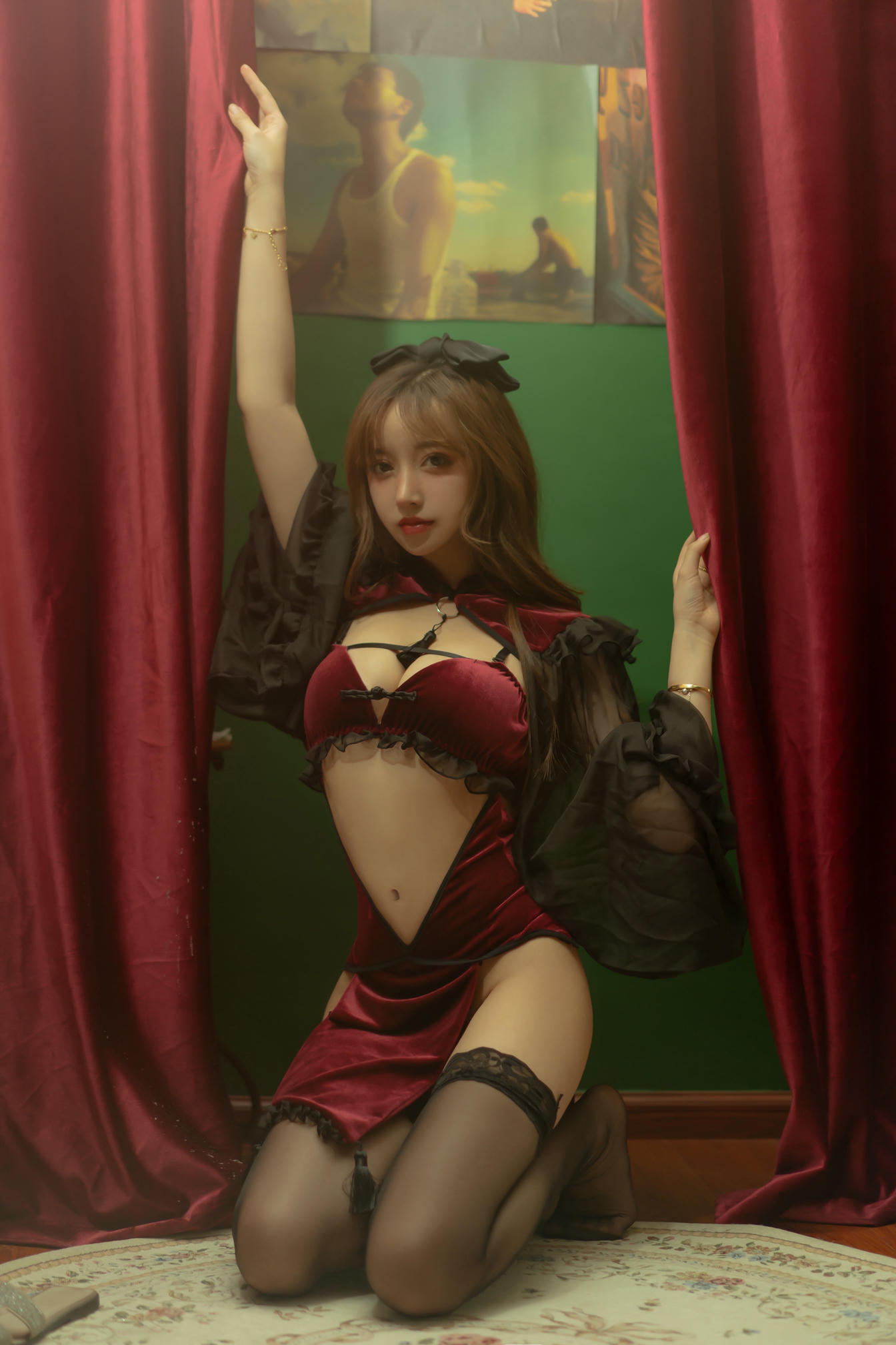 过期米线线喵 NO.100 红丝绒旗袍 [53P-86MB]_第2集