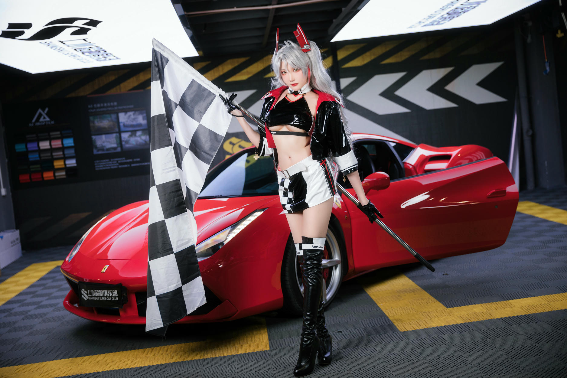 瓜希酱 NO.082 &Momoko葵葵 碧蓝航线 欧根&企业 赛车女郎 [58P-277MB]_第1集