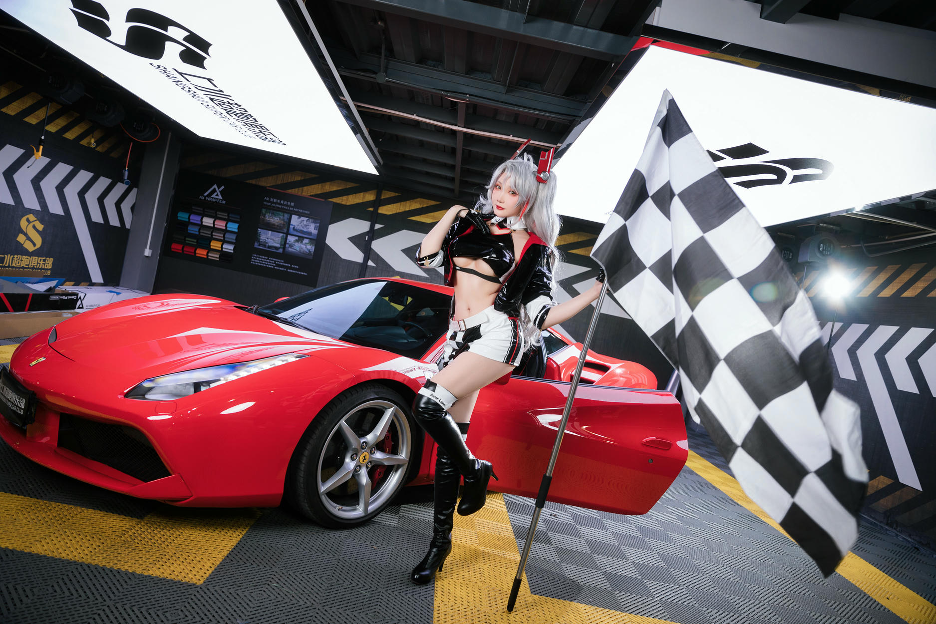 瓜希酱 NO.082 &Momoko葵葵 碧蓝航线 欧根&企业 赛车女郎 [58P-277MB]_第1集