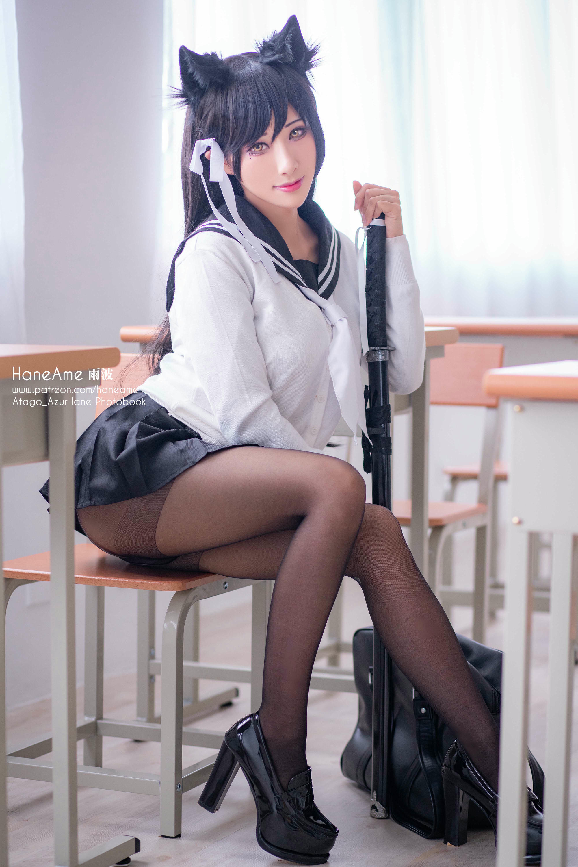 HaneAme雨波 NO.006 Azurlane [269P4V 325MB]-Atago-JK suit_第1集