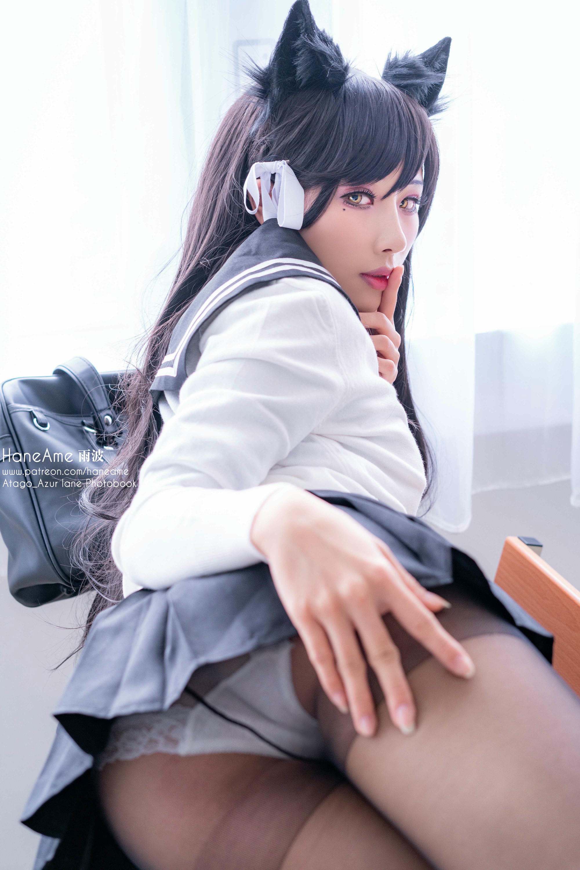 HaneAme雨波 NO.006 Azurlane [269P4V 325MB]-Atago-JK suit_第2集