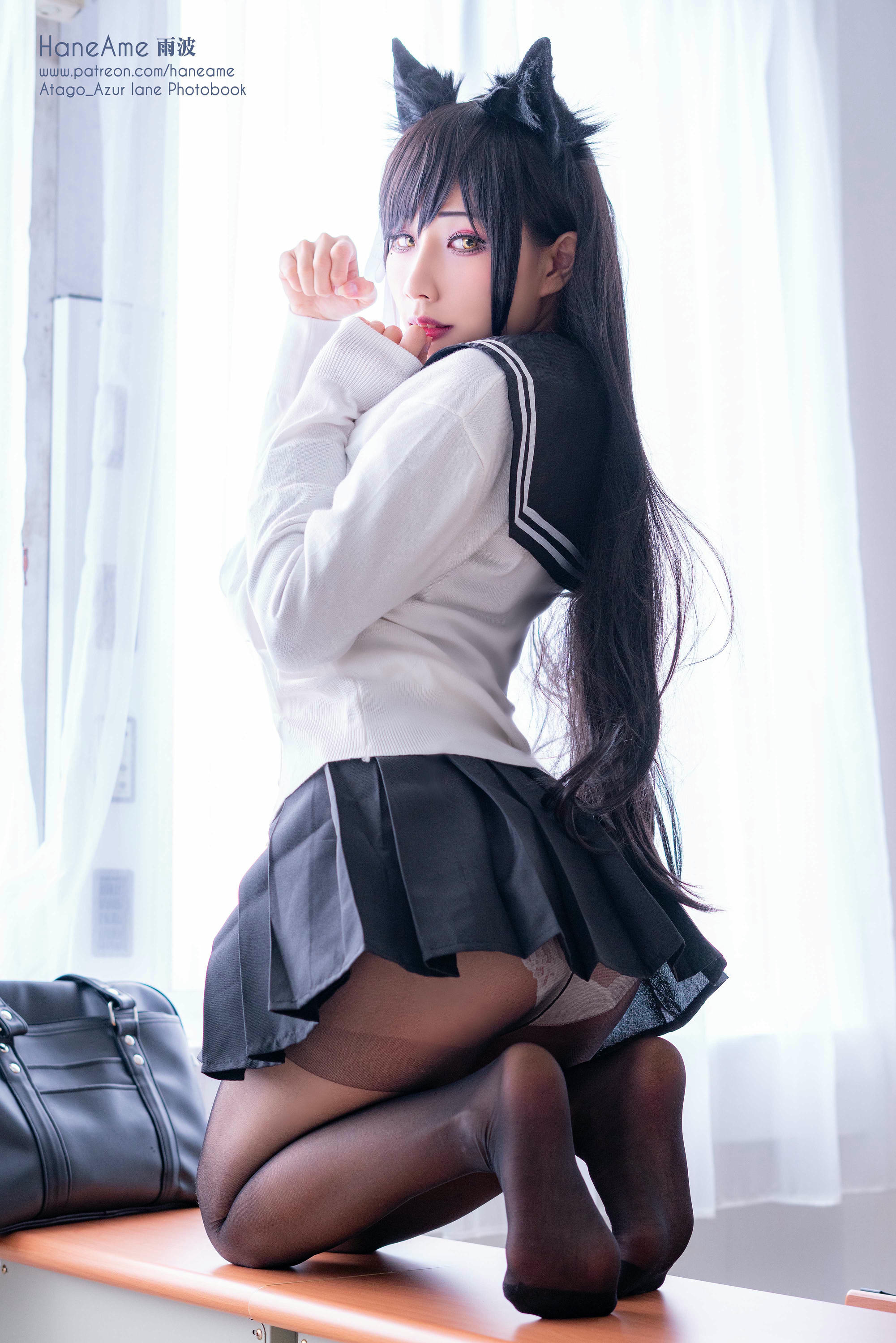 HaneAme雨波 NO.006 Azurlane [269P4V 325MB]-Atago-JK suit_第2集