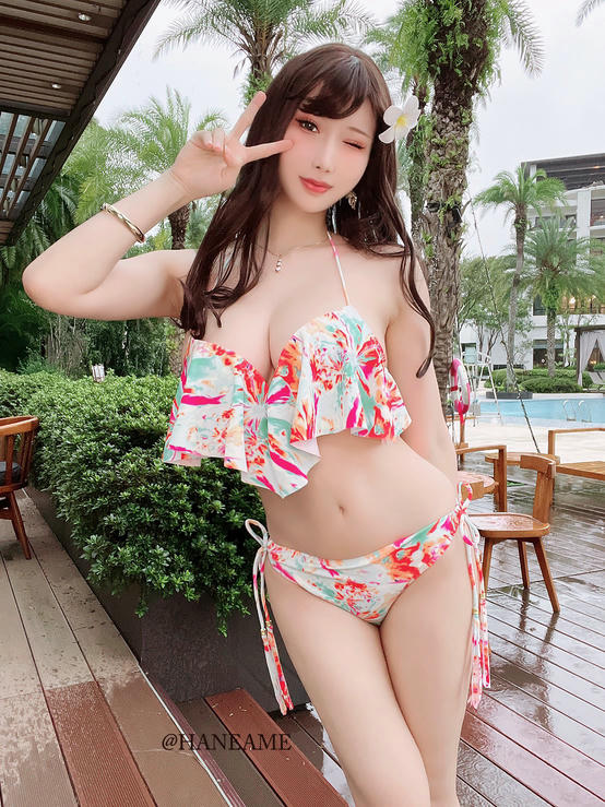 HaneAme雨波 NO.075 Original Flower swimsuit 燦花泳裝[22P-49.17MB]_第1集