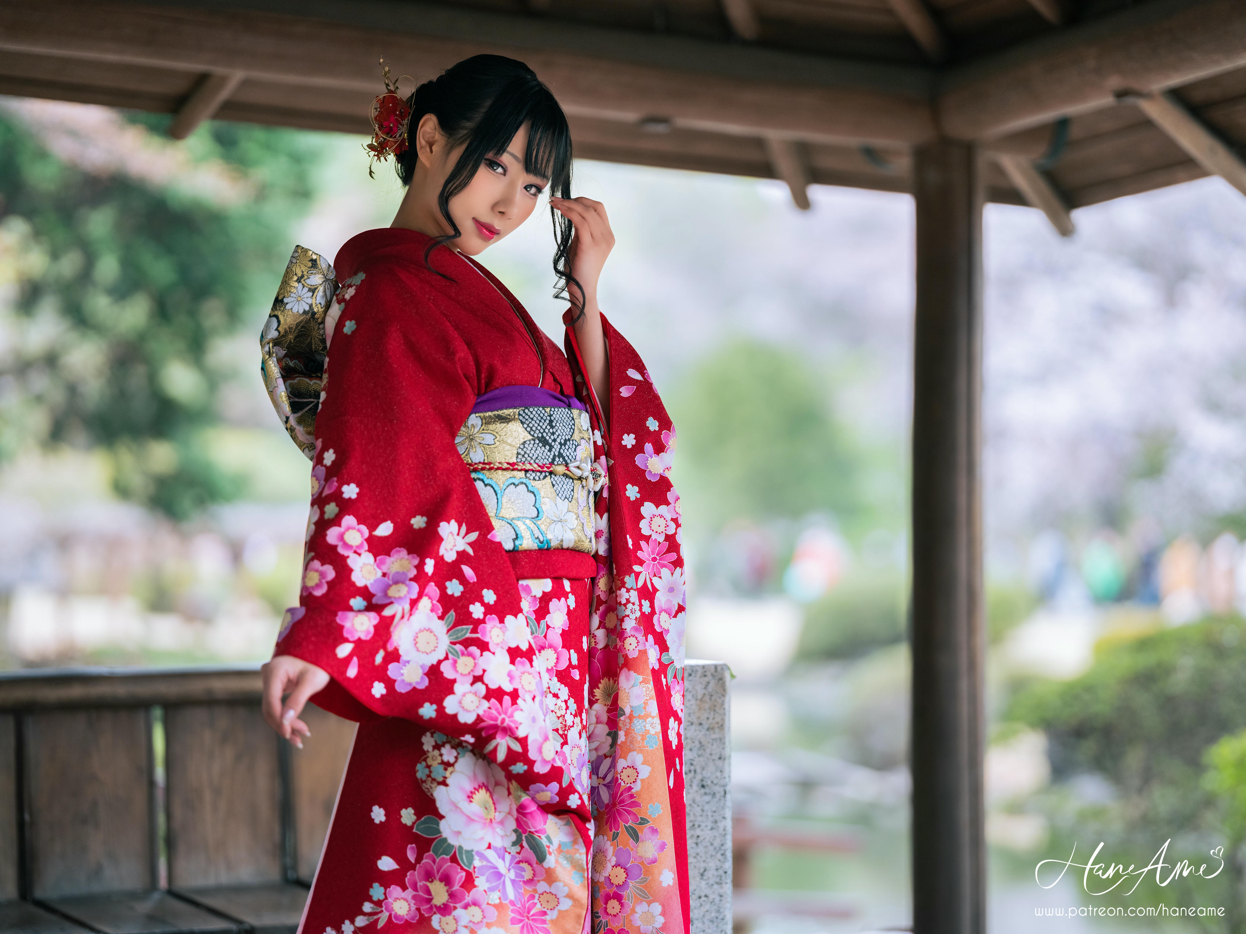 HaneAme雨波 NO.092 赤紅和服 [38P-736MB]_第1集