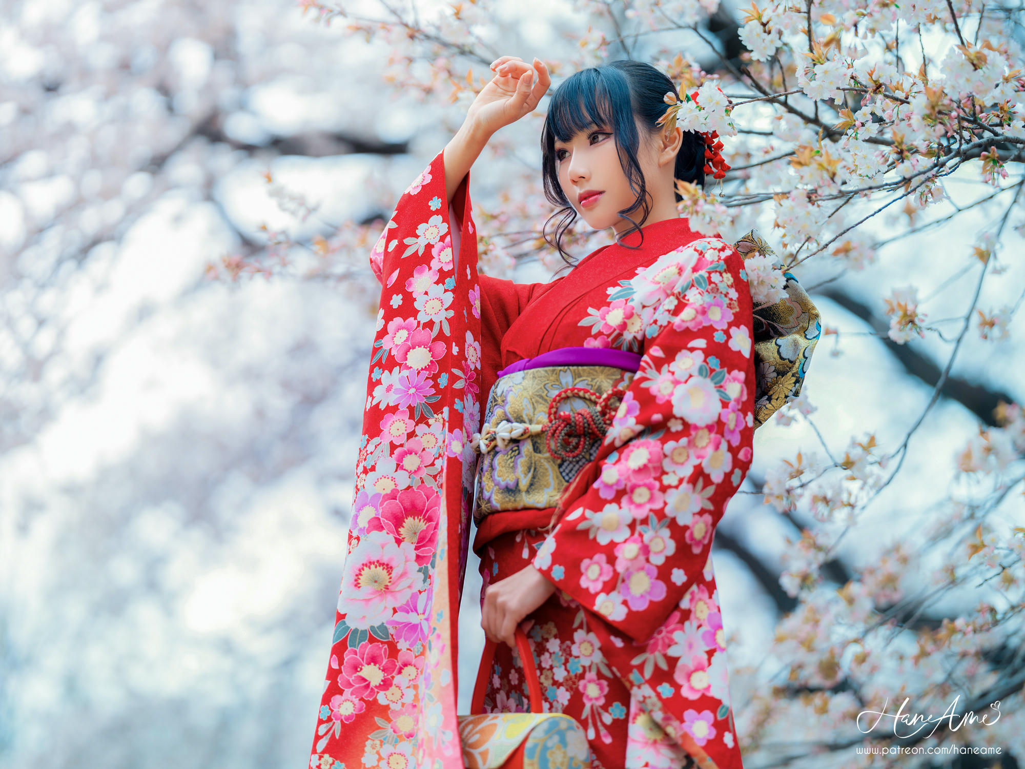 HaneAme雨波 NO.092 赤紅和服 [38P-736MB]_第1集