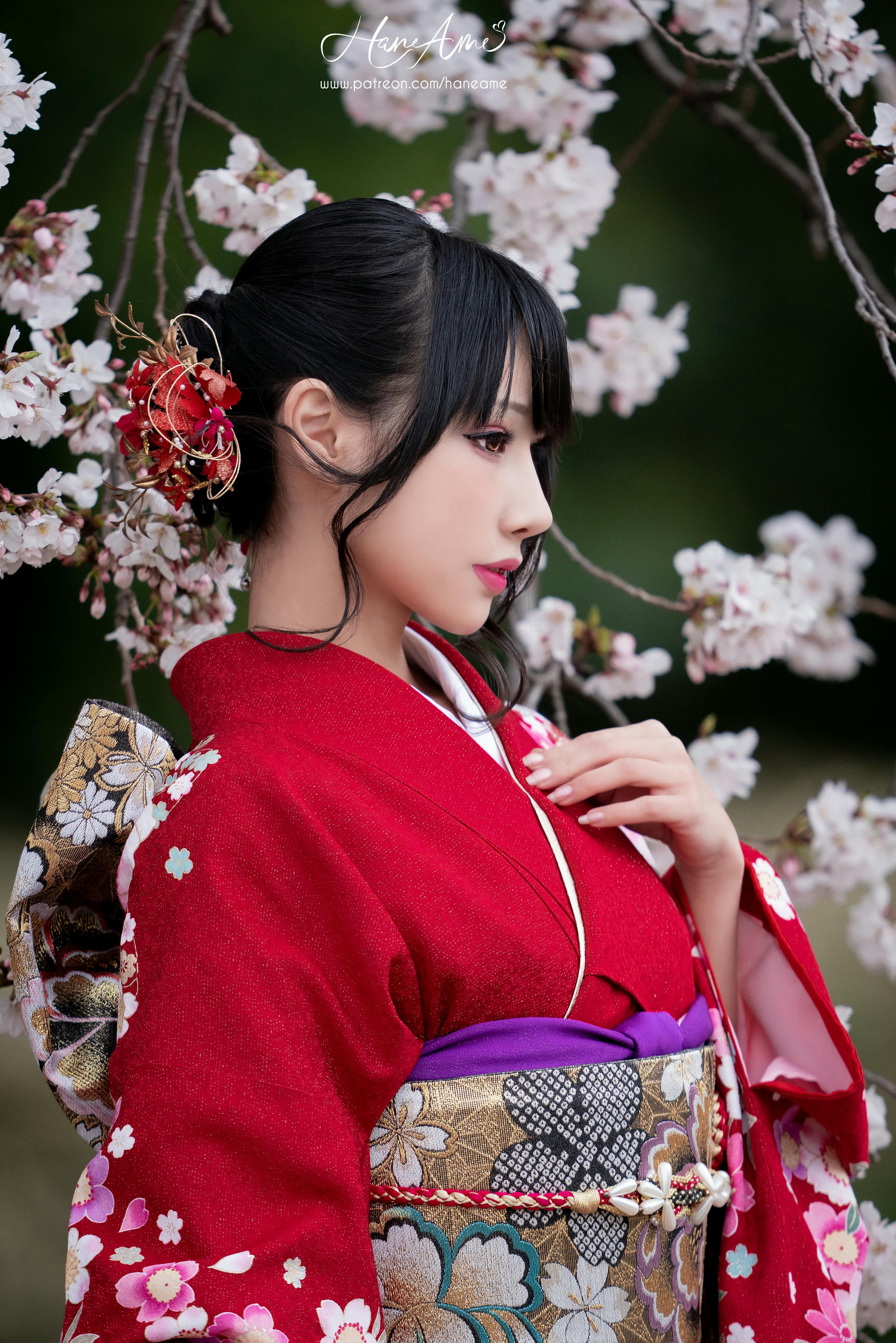 HaneAme雨波 NO.092 赤紅和服 [38P-736MB]_第2集