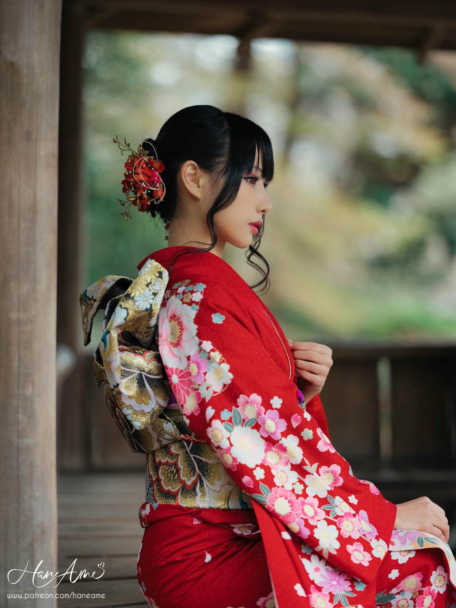 HaneAme雨波 NO.092 赤紅和服 [38P-736MB]_第1集