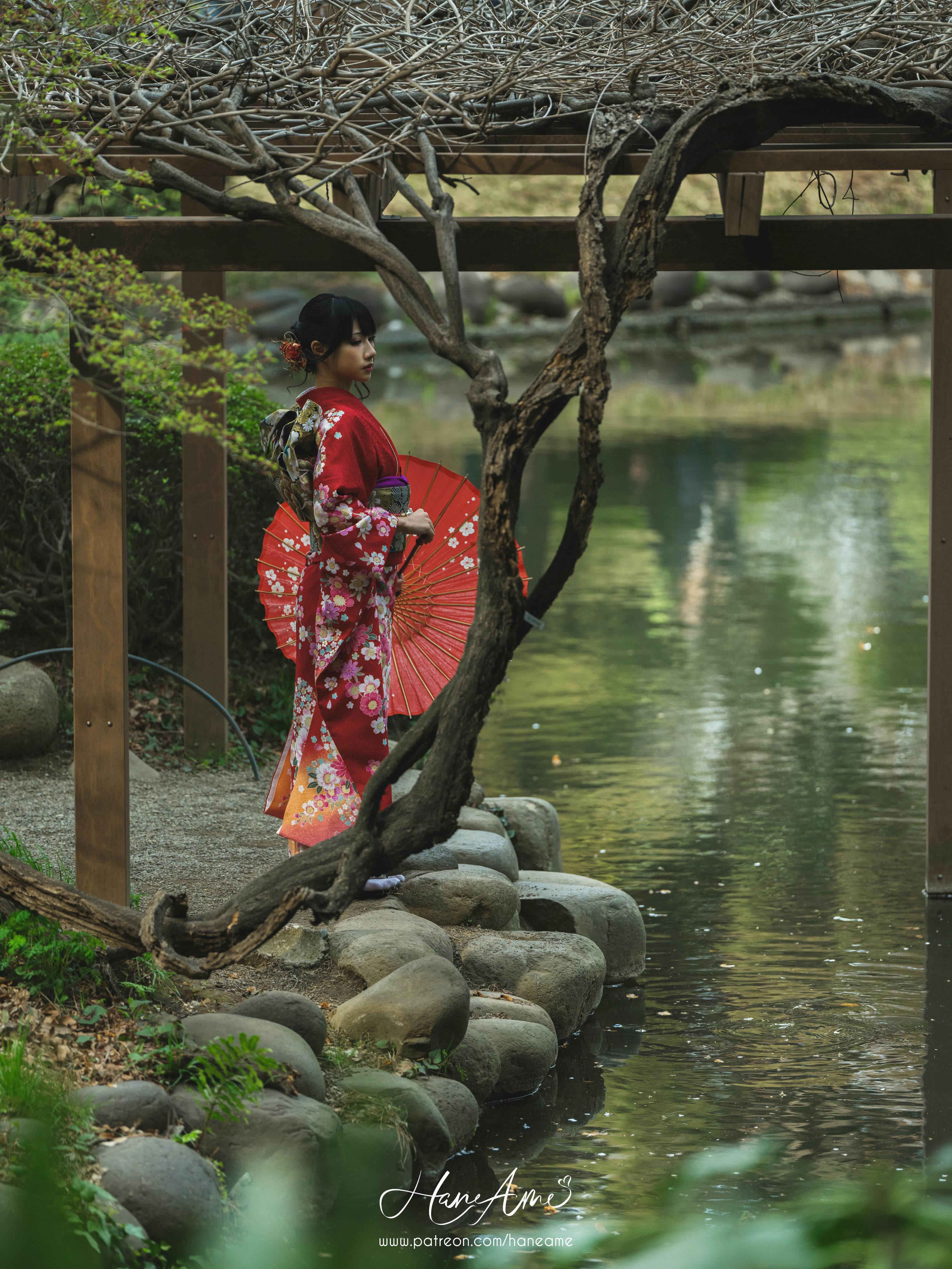 HaneAme雨波 NO.092 赤紅和服 [38P-736MB]_第2集