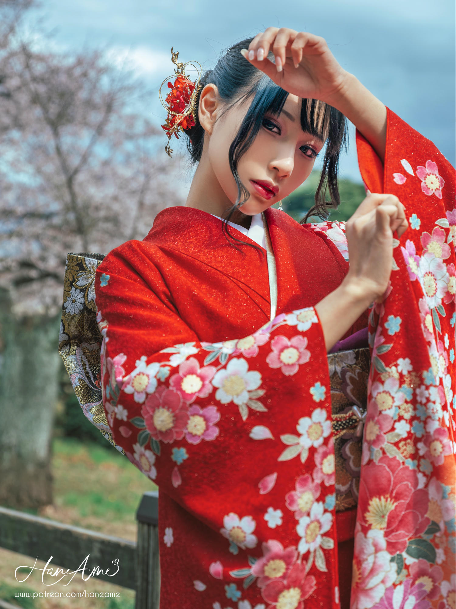 HaneAme雨波 NO.092 赤紅和服 [38P-736MB]_第2集