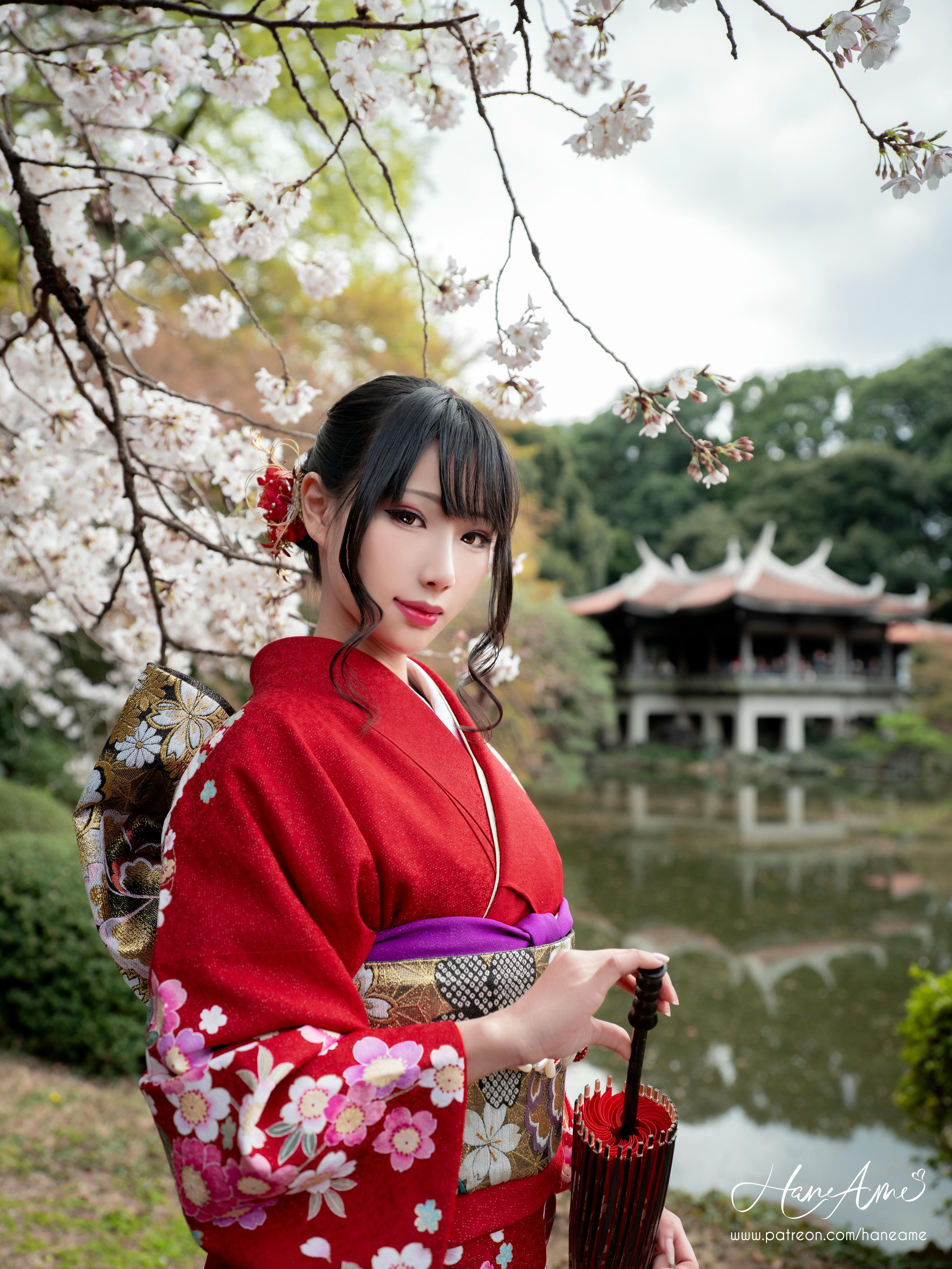 HaneAme雨波 NO.092 赤紅和服 [38P-736MB]_第2集