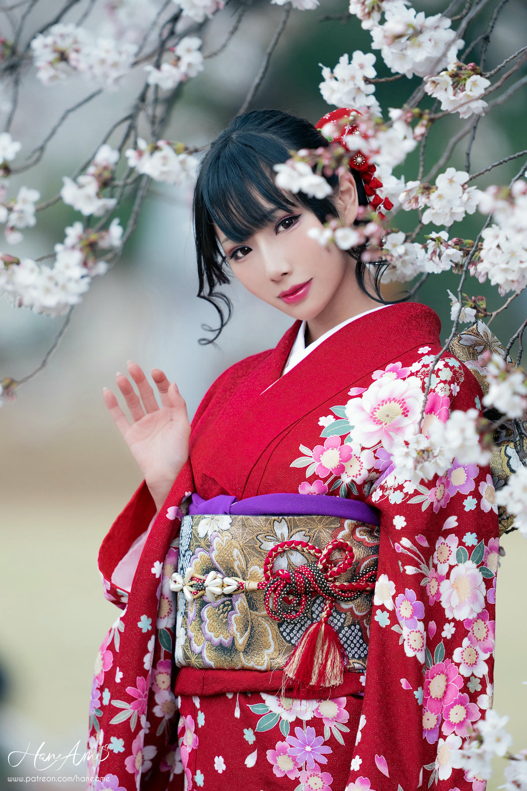 HaneAme雨波 NO.092 赤紅和服 [38P-736MB]_第1集