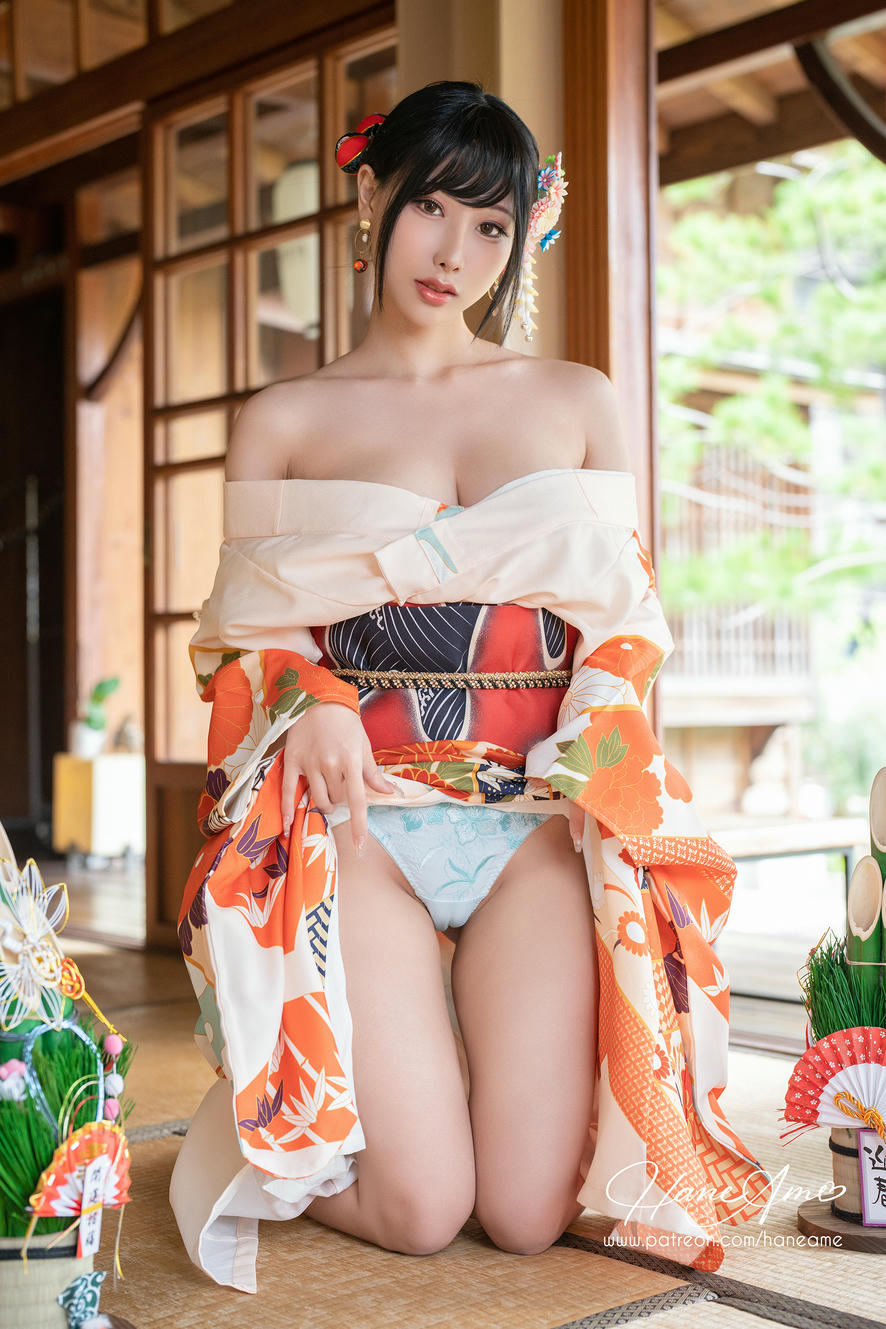 HaneAme雨波 NO.163 Flower Print Kimono Girl[46P-223MB]_第1集