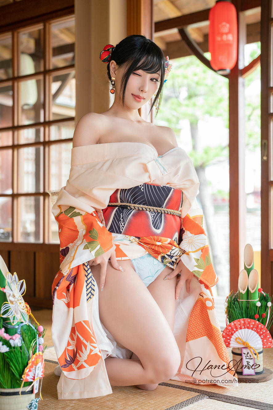HaneAme雨波 NO.163 Flower Print Kimono Girl[46P-223MB]_第1集