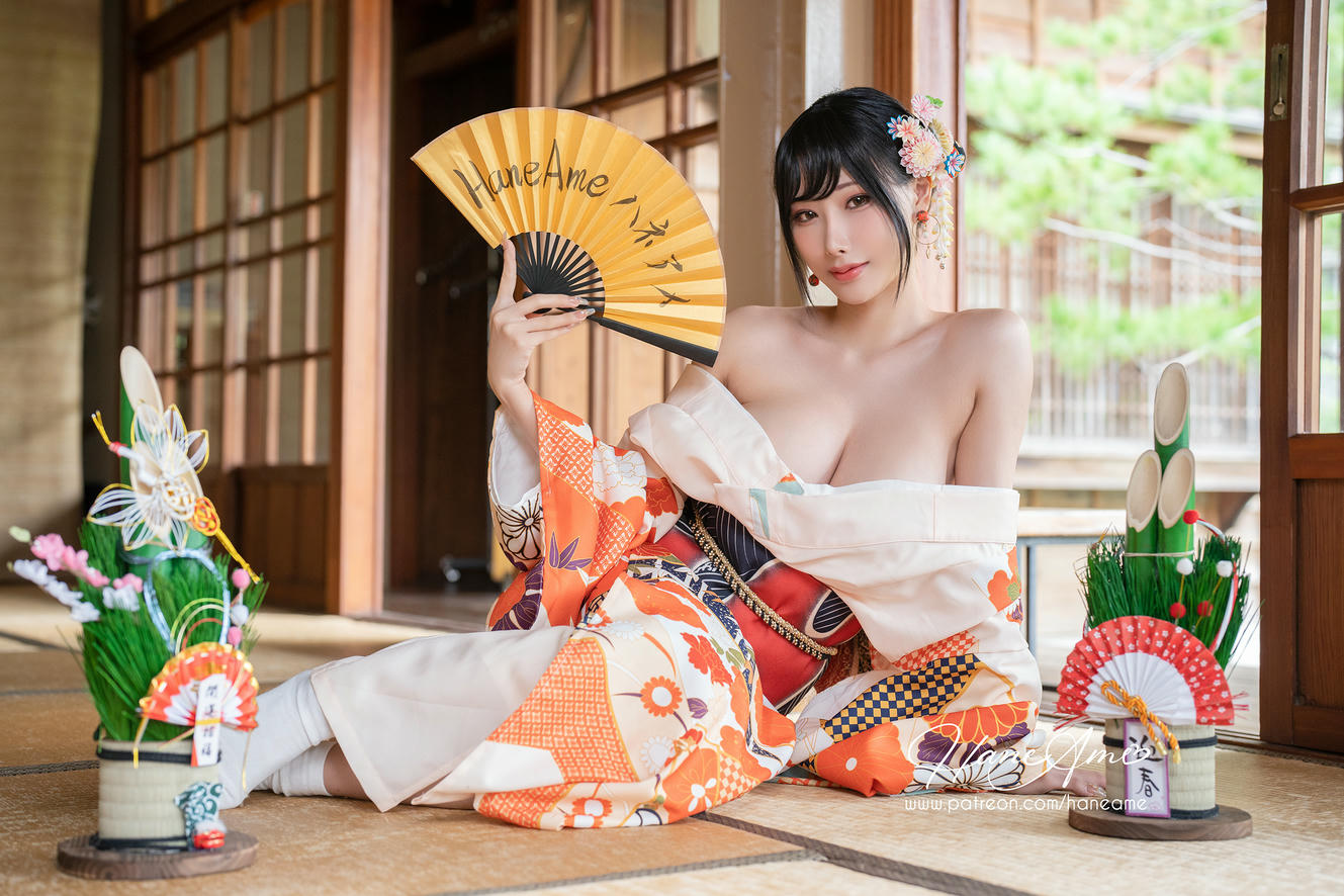 HaneAme雨波 NO.163 Flower Print Kimono Girl[46P-223MB]_第1集