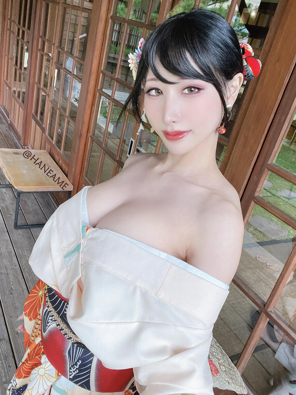 HaneAme雨波 NO.163 Flower Print Kimono Girl[46P-223MB]_第2集