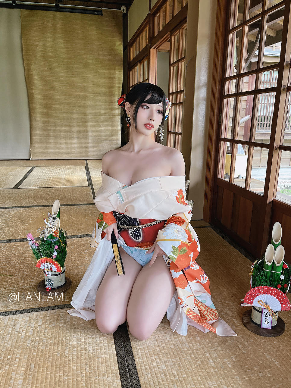 HaneAme雨波 NO.163 Flower Print Kimono Girl[46P-223MB]_第2集