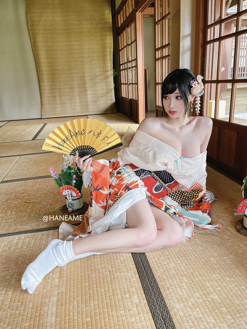 HaneAme雨波 NO.163 Flower Print Kimono Girl[46P-223MB]_第2集