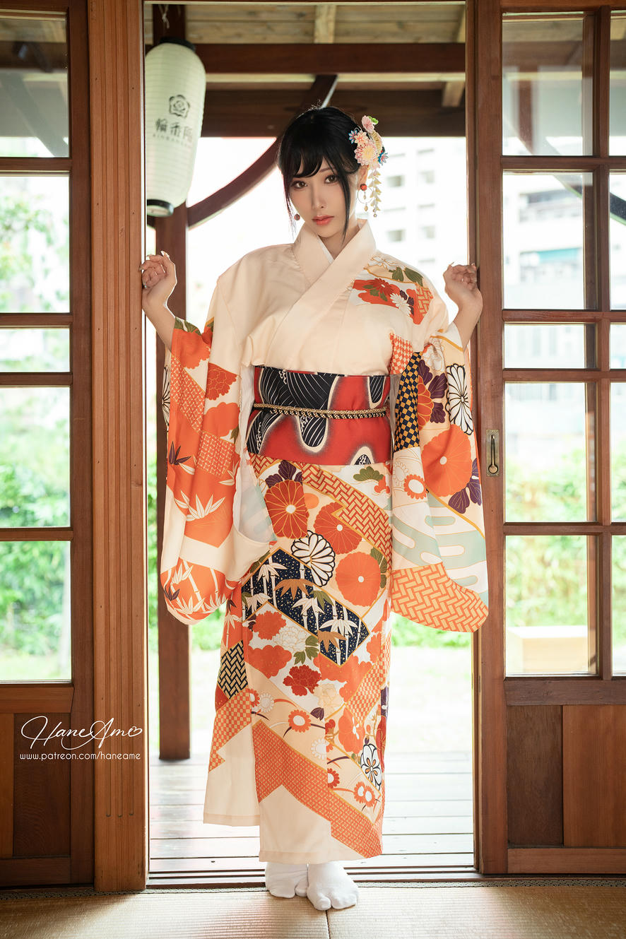 HaneAme雨波 NO.163 Flower Print Kimono Girl[46P-223MB]_第1集