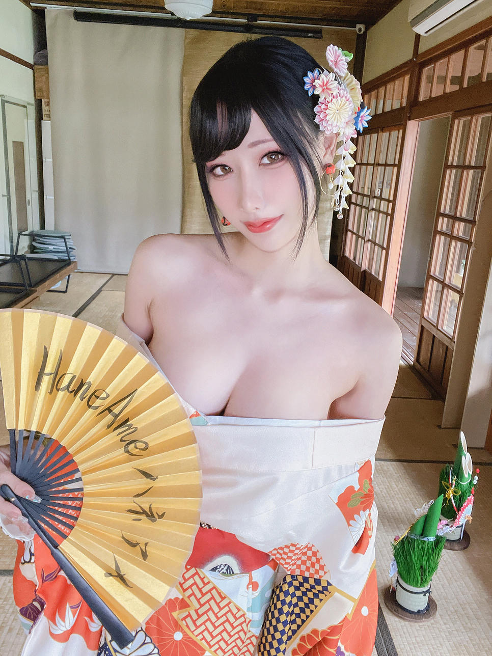 HaneAme雨波 NO.163 Flower Print Kimono Girl[46P-223MB]_第2集