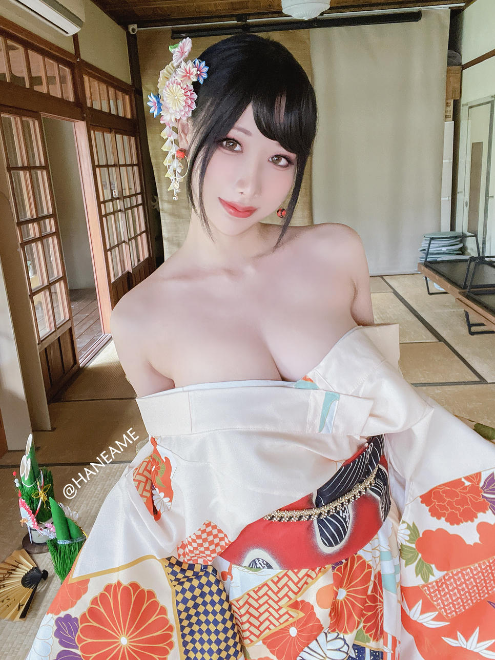 HaneAme雨波 NO.163 Flower Print Kimono Girl[46P-223MB]_第2集