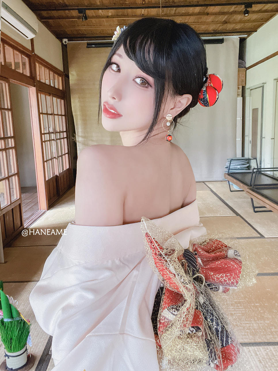 HaneAme雨波 NO.163 Flower Print Kimono Girl[46P-223MB]_第2集