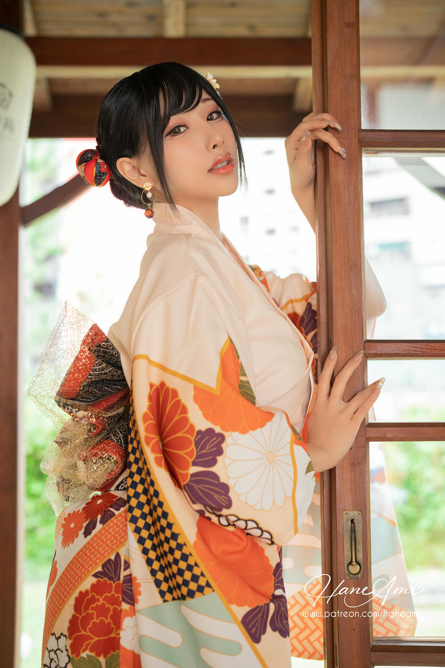 HaneAme雨波 NO.163 Flower Print Kimono Girl[46P-223MB]_第1集