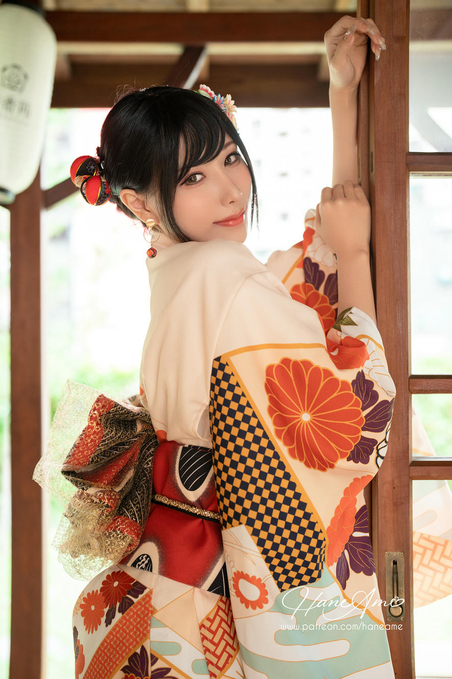 HaneAme雨波 NO.163 Flower Print Kimono Girl[46P-223MB]_第1集