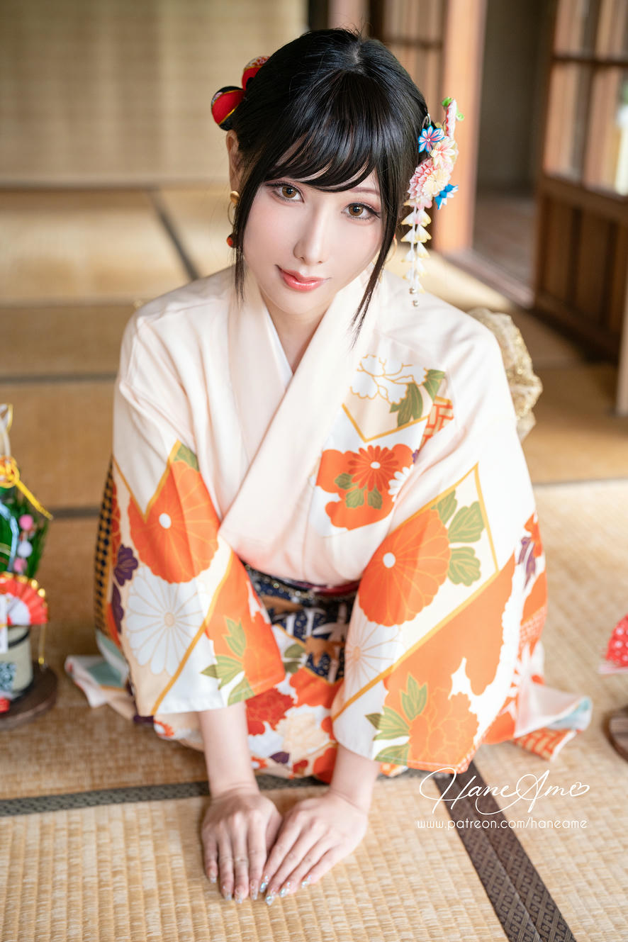 HaneAme雨波 NO.163 Flower Print Kimono Girl[46P-223MB]_第1集