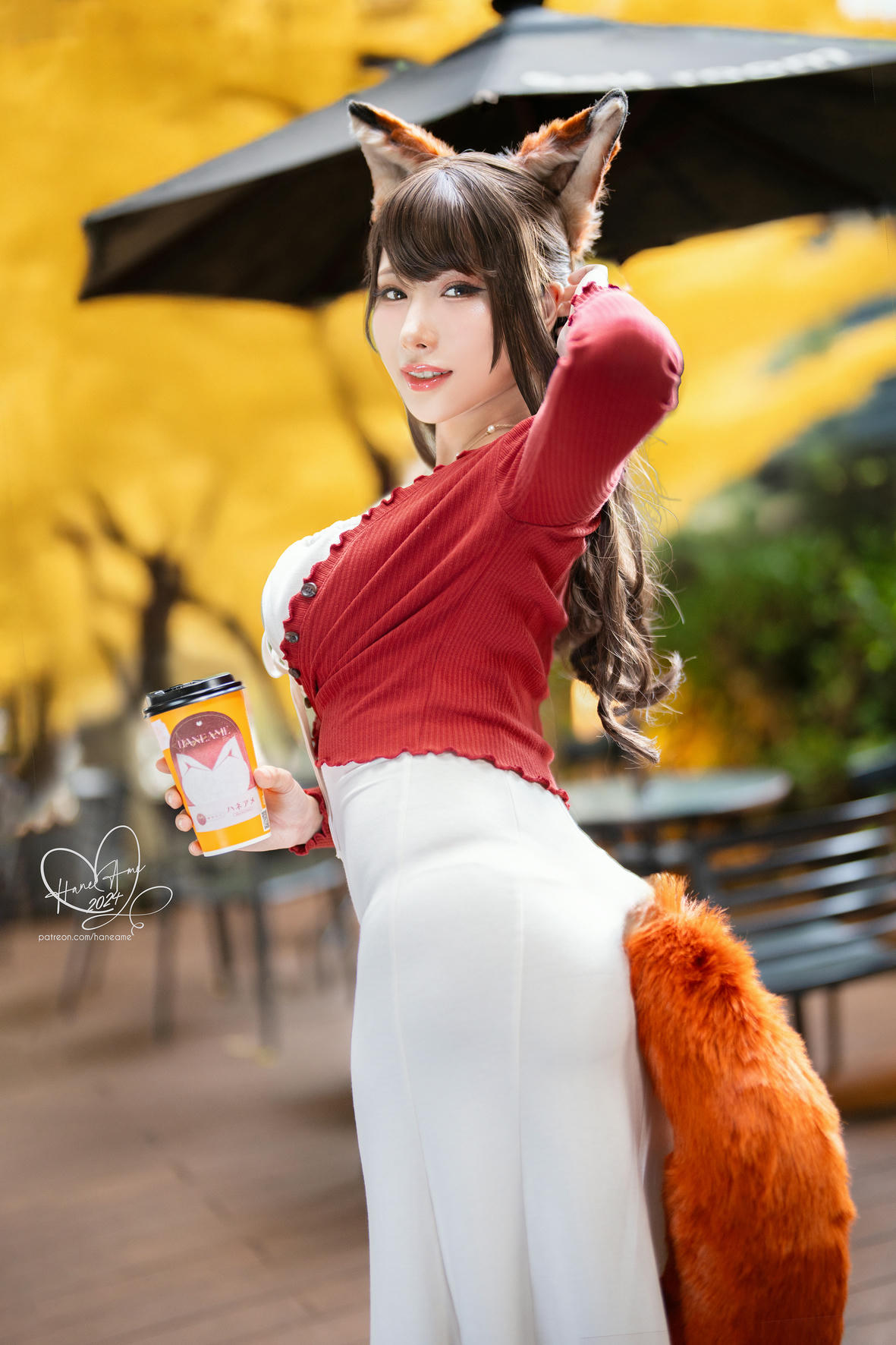 HaneAme雨波 NO.343 2024年11月 原創 寵物女友 秋日狐狸女友咖啡 [46P3V 498MB]_第2集