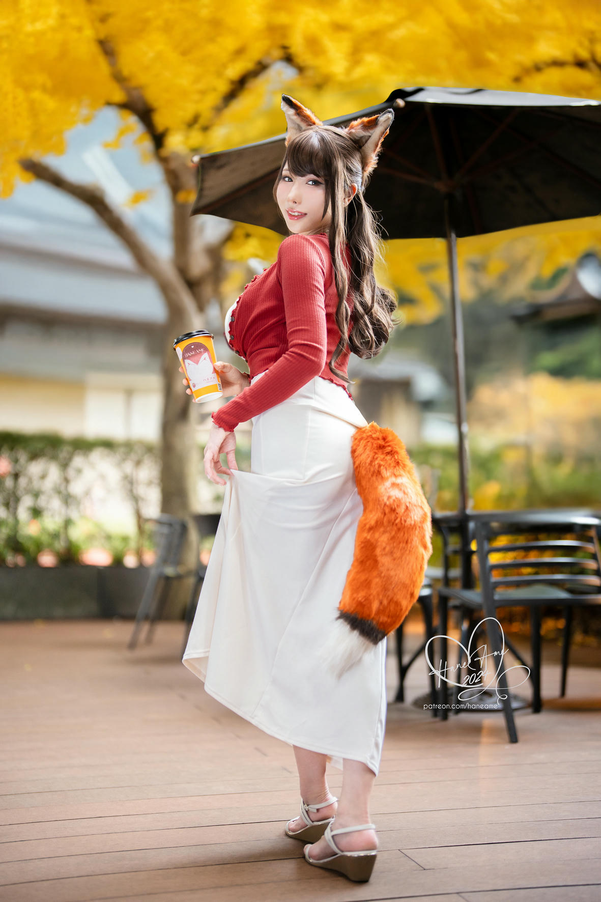 HaneAme雨波 NO.343 2024年11月 原創 寵物女友 秋日狐狸女友咖啡 [46P3V 498MB]_第2集