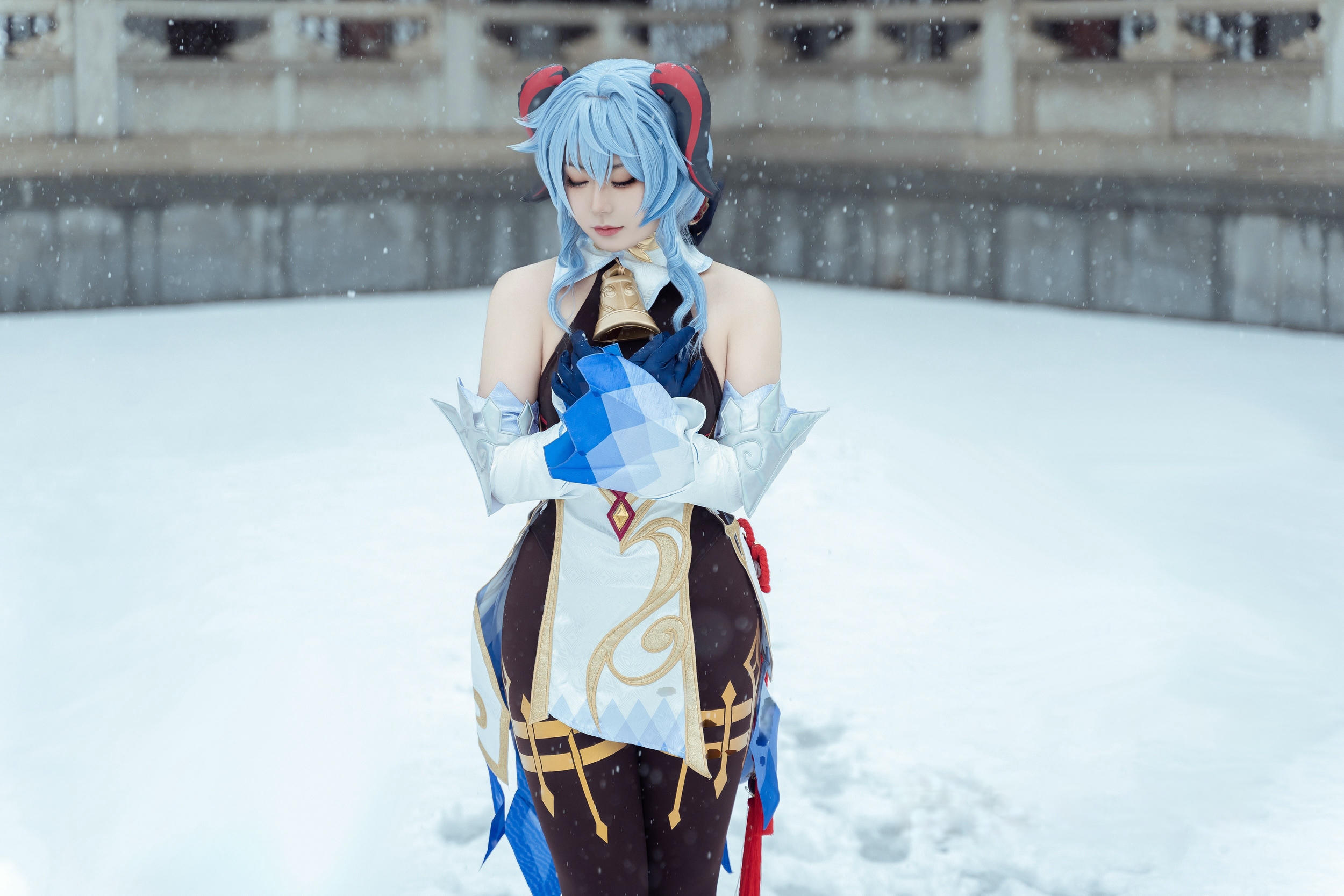 虎森森 NO.046 原神 甘雨 雪景[42P 298.2M]_第1集