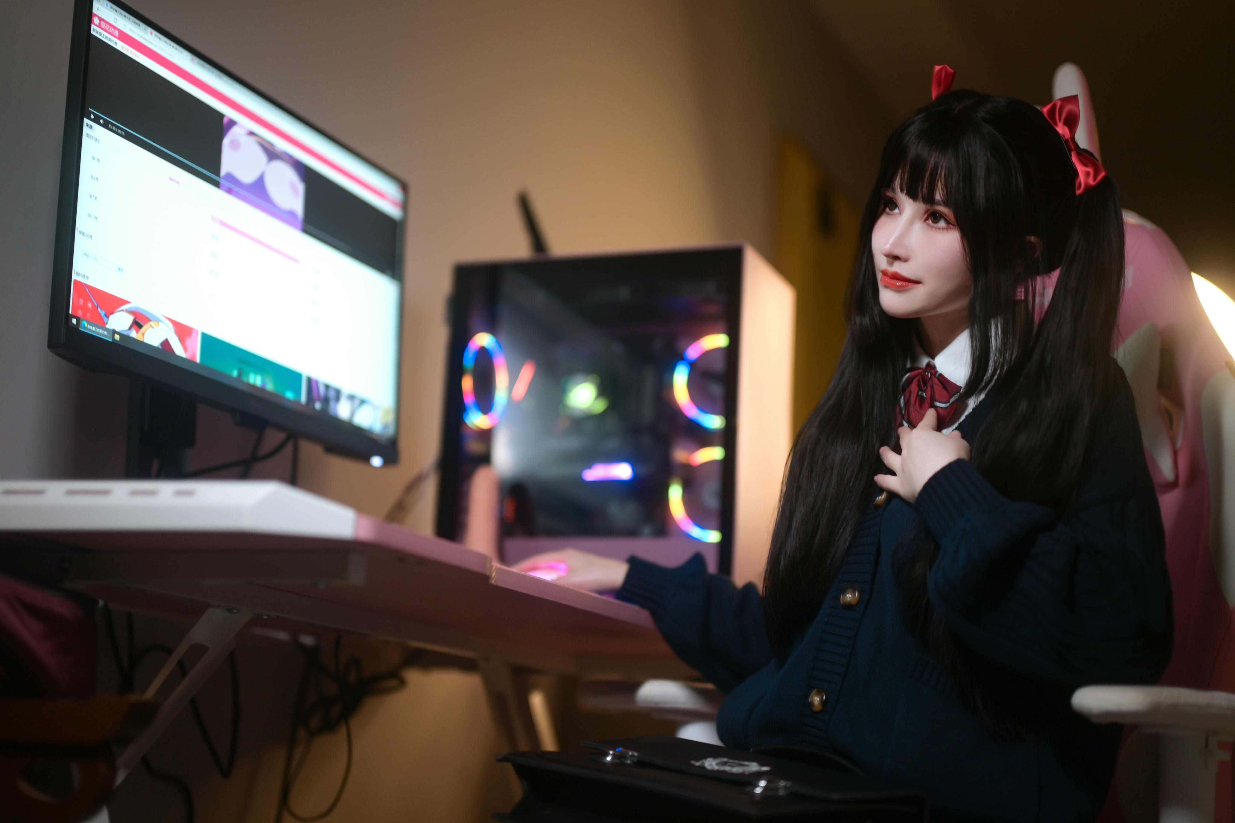 鹿八岁 NO.010 少女的悸动XJK双马尾 [120P1V 2.88GB]_第2集