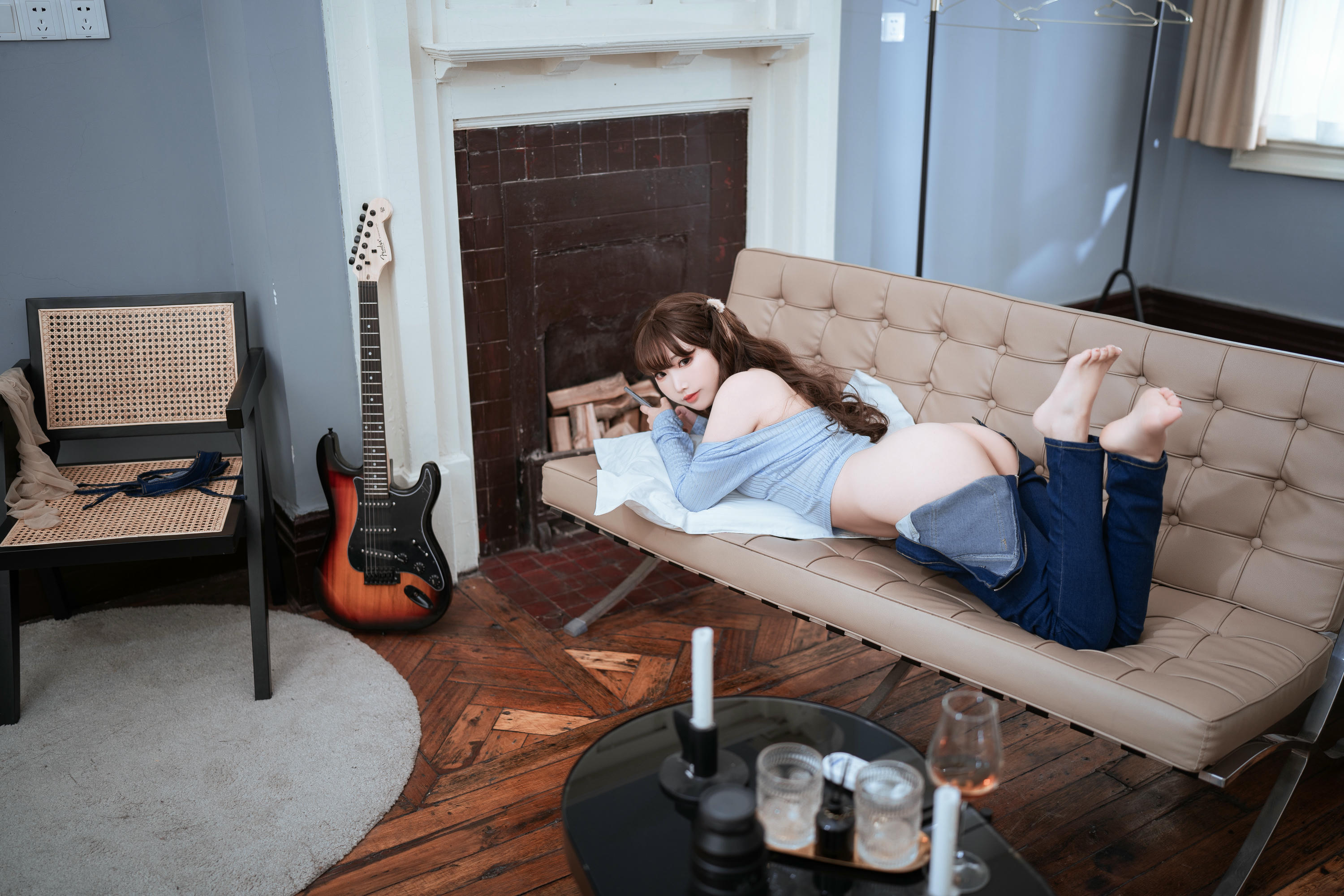 面饼仙儿 NO.123 吉他妹妹牛仔裤 [27P 278MB]_第1集