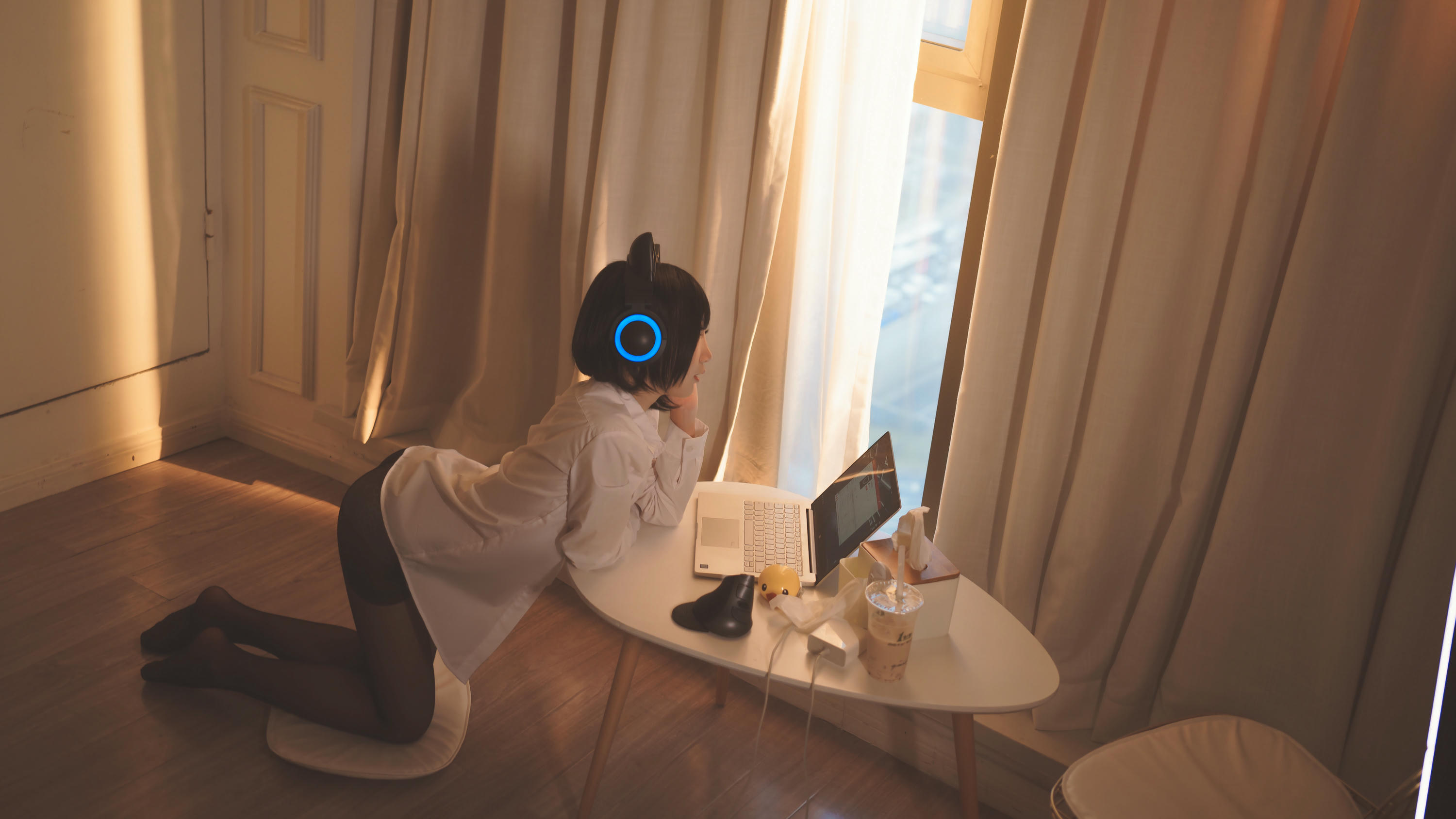 Coser面饼仙儿 NO.036 猫耳耳机 [17P-107MB]_第1集