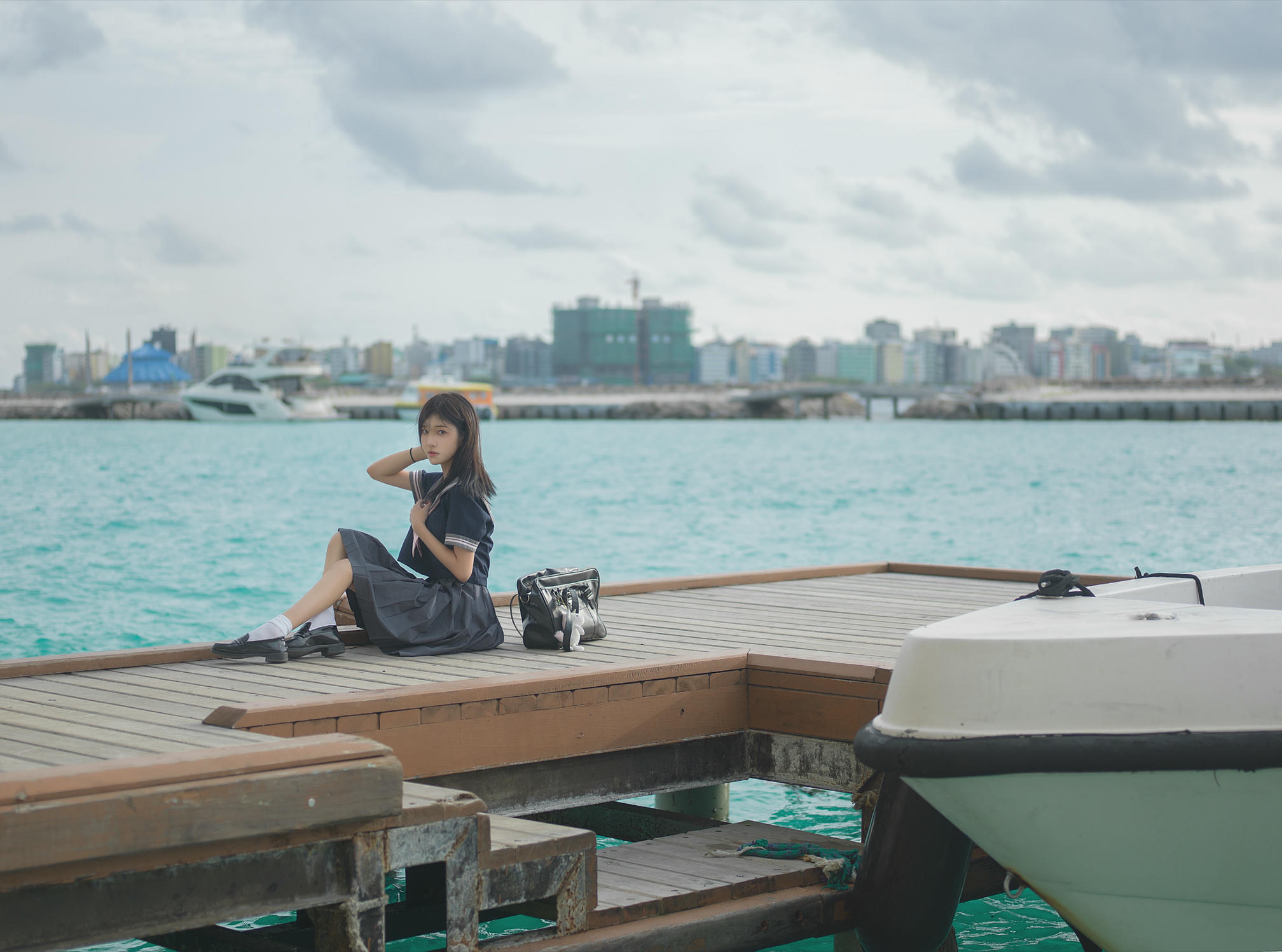 南桃Momoko NO.025 蓝jk [12P-16MB]_第1集