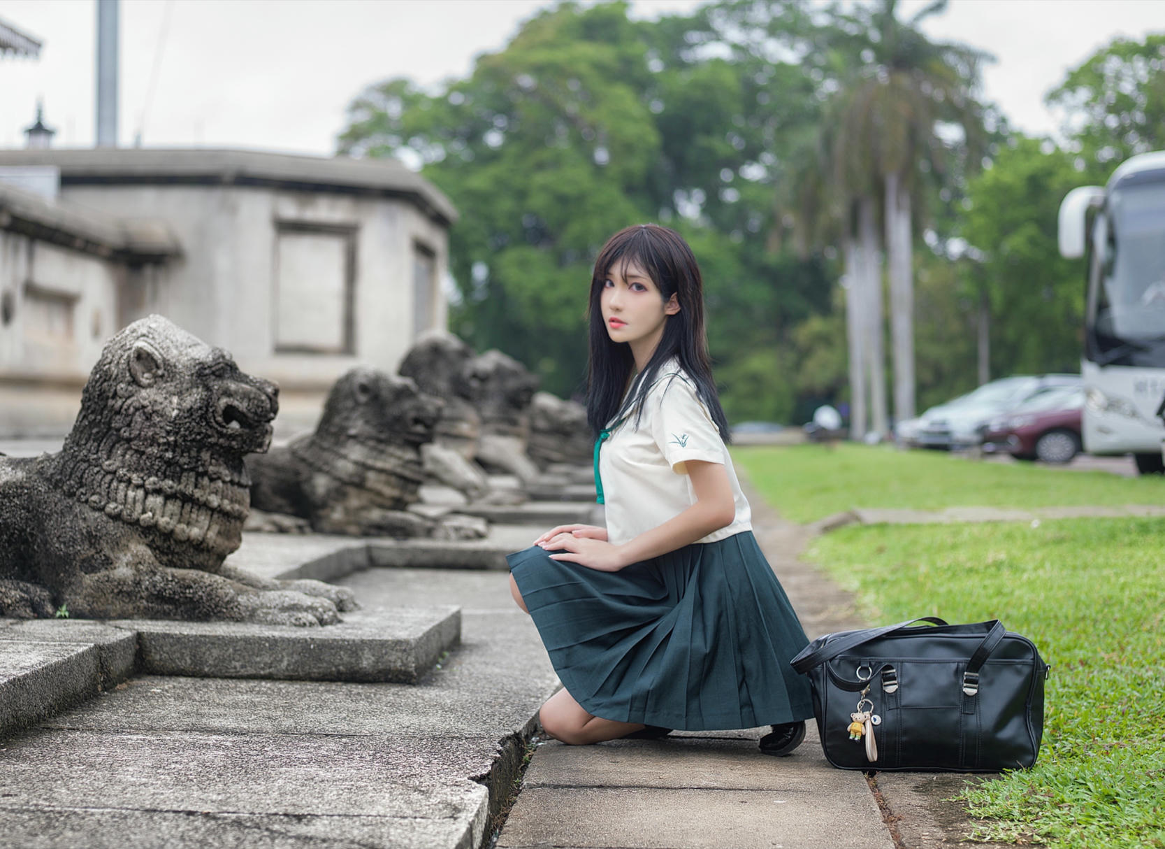 南桃Momoko NO.057 绿jk [14P-27MB]_第1集