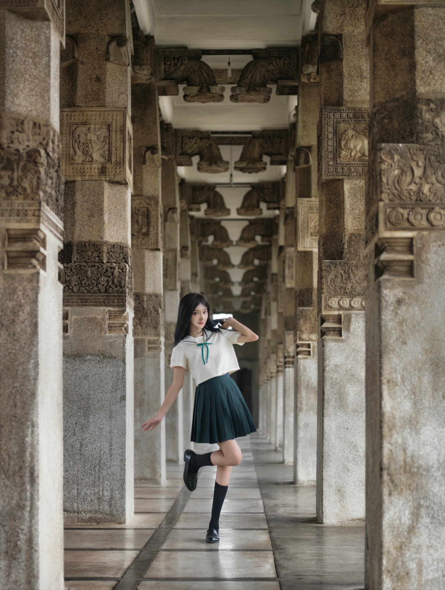 南桃Momoko NO.057 绿jk [14P-27MB]_第1集