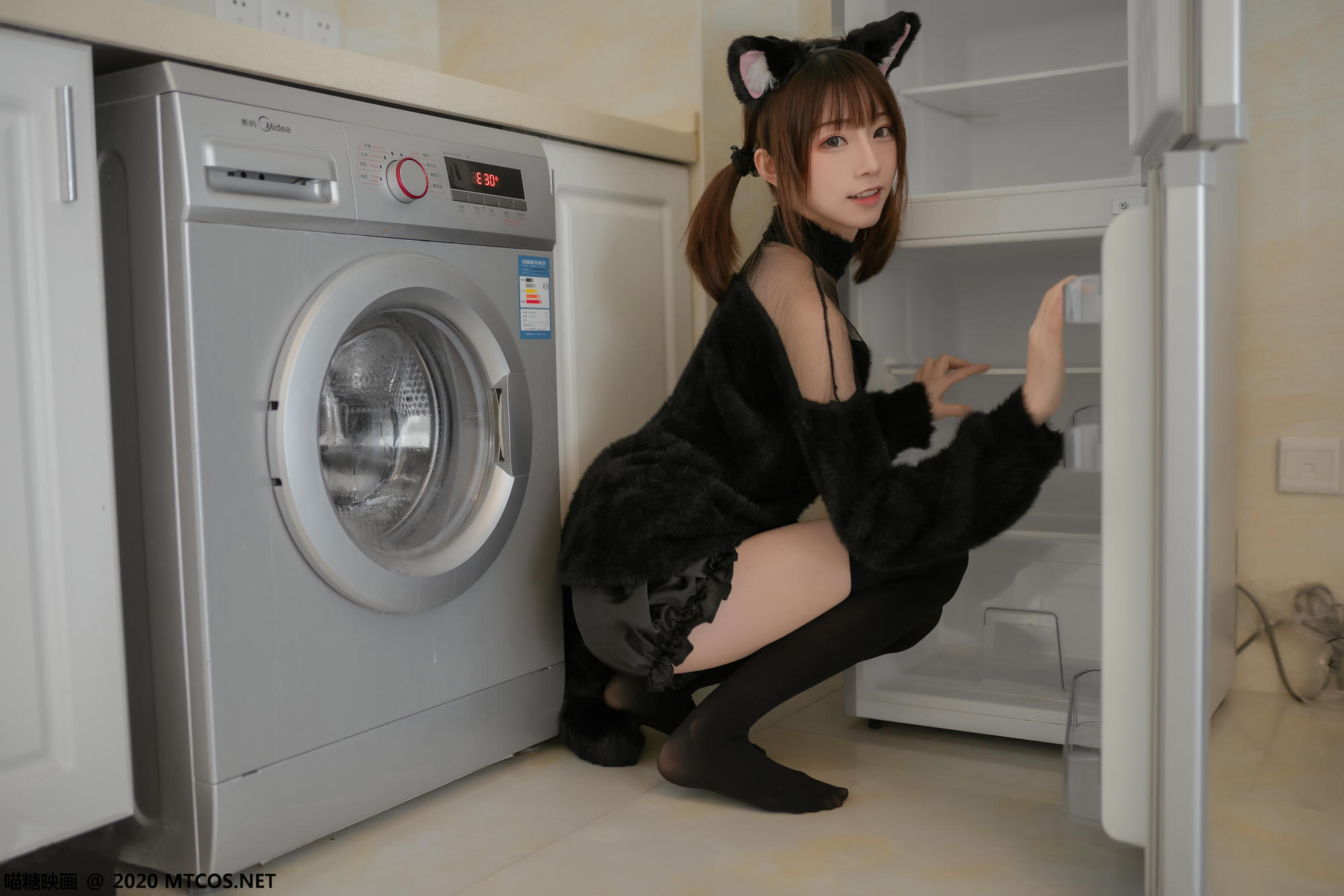 [喵糖映画] VOL.081 Kitaro_绮太郎 黑喵女友[45P／195MB]_第1集