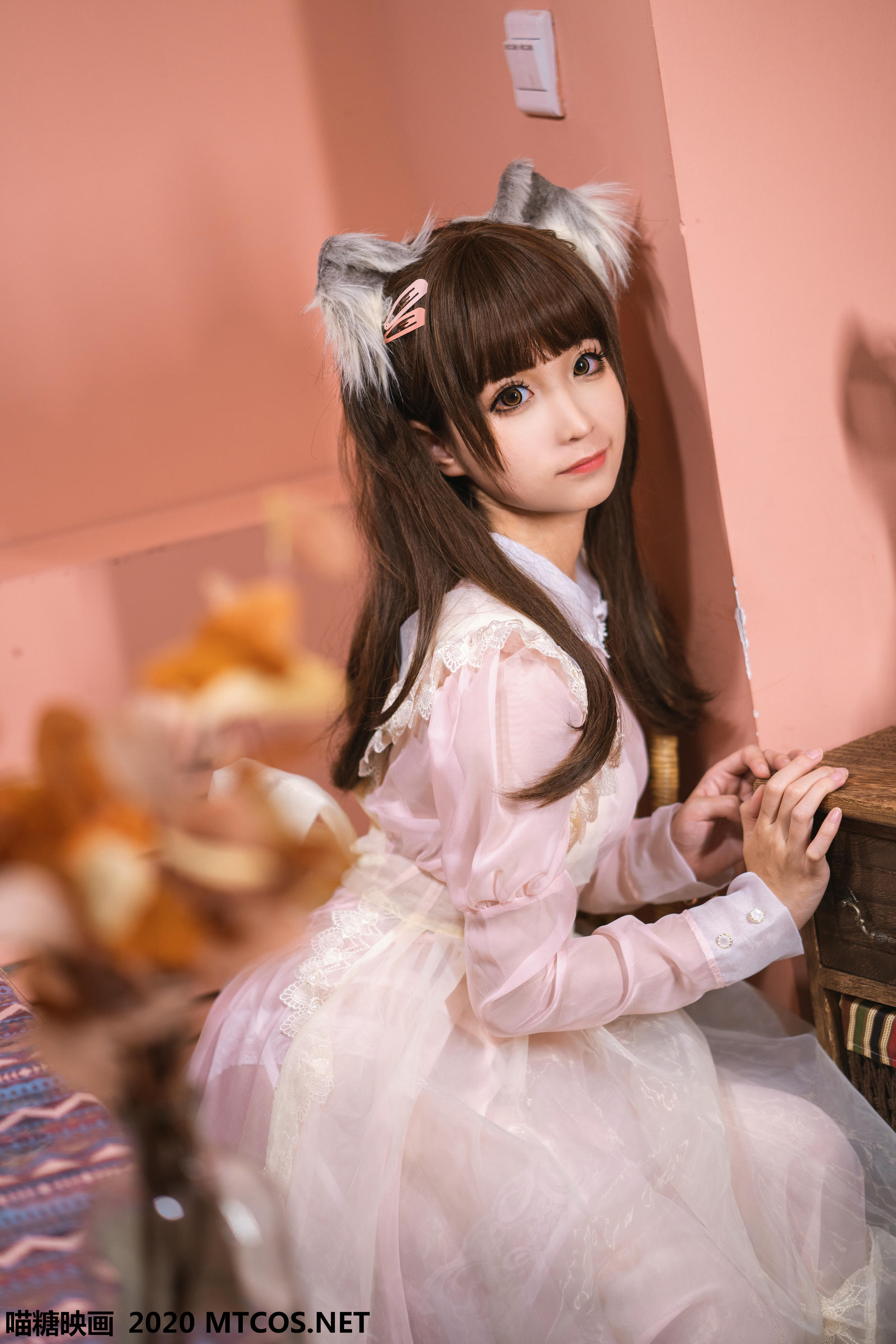 [喵糖映画] VOL.119 粉色猫耳女仆 蠢沫沫[34P／625M]_第1集