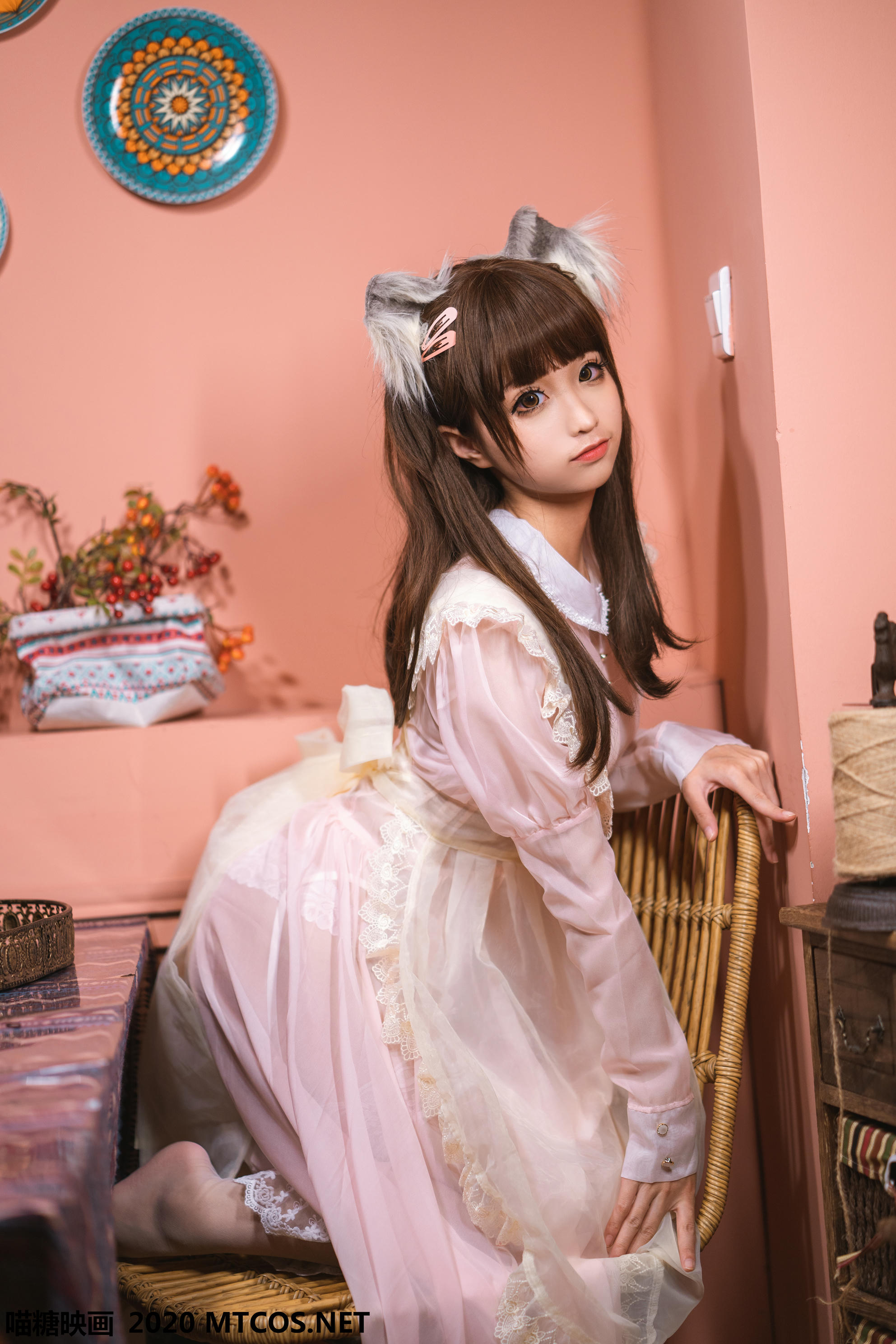 [喵糖映画] VOL.119 粉色猫耳女仆 蠢沫沫[34P／625M]_第1集