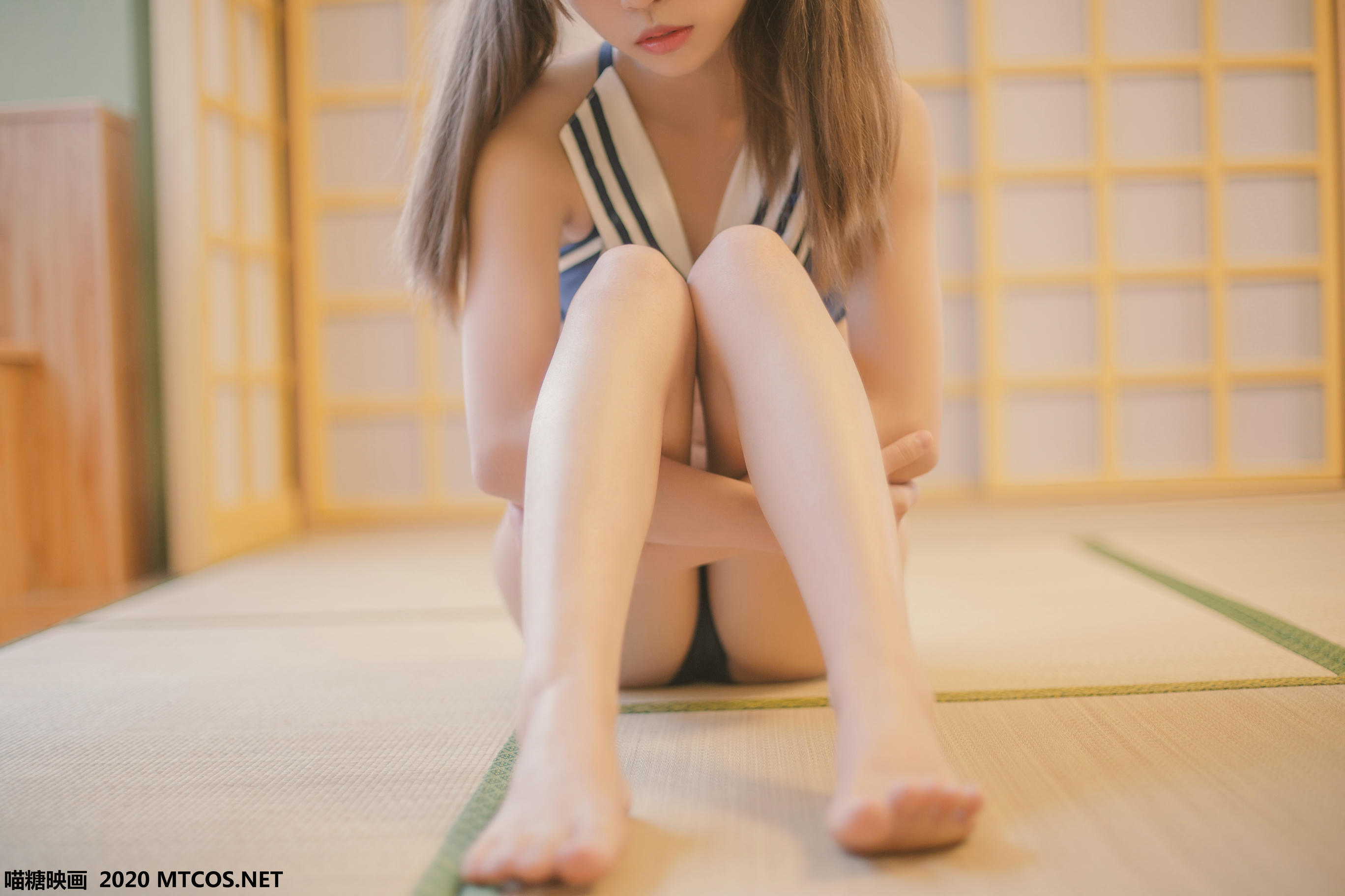 [喵糖映画] VOL.153 蓝白泳装[22P／181M]_第1集