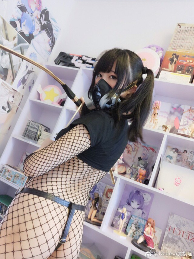 Nagesa魔物喵 女忍者黑网纹全身诱惑_第1集